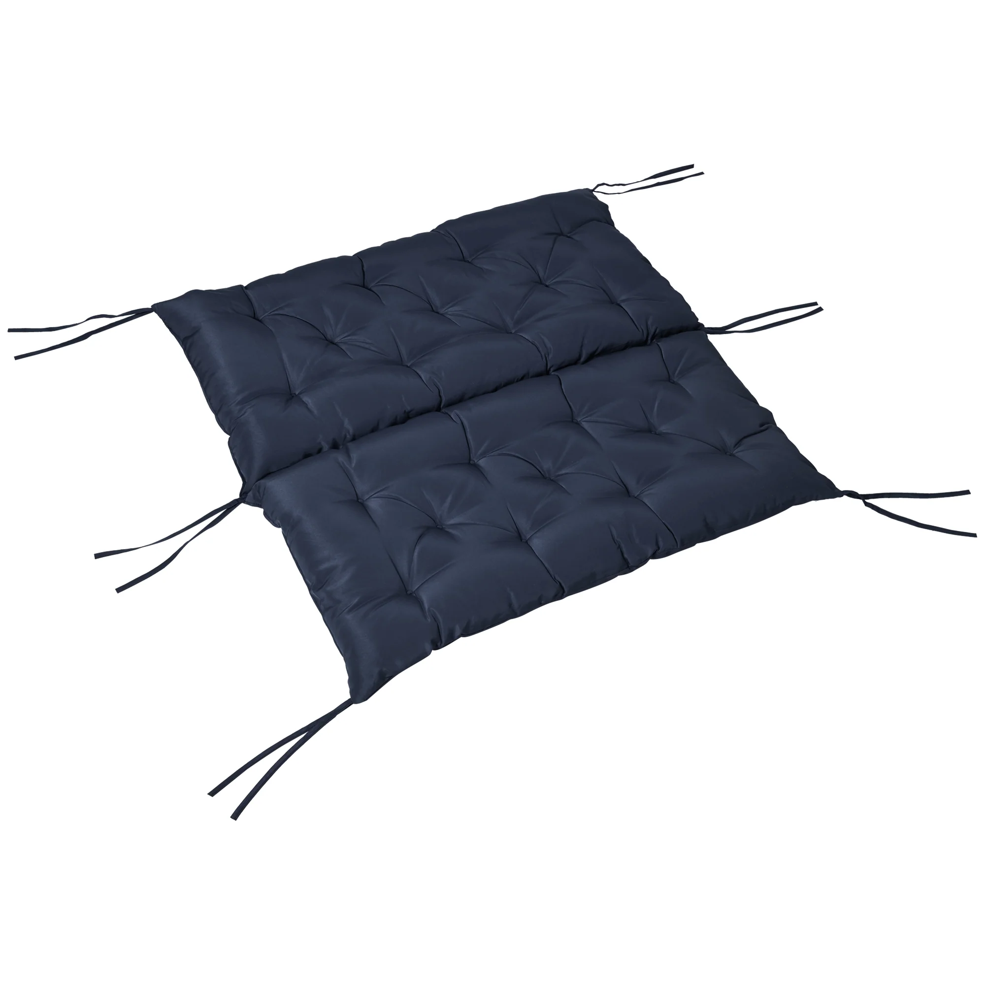 2-Seater Garden Bench Chair Cushion Mat Replacement with Backrest, 39.4" x 38.6", Dark Blue - Image 2