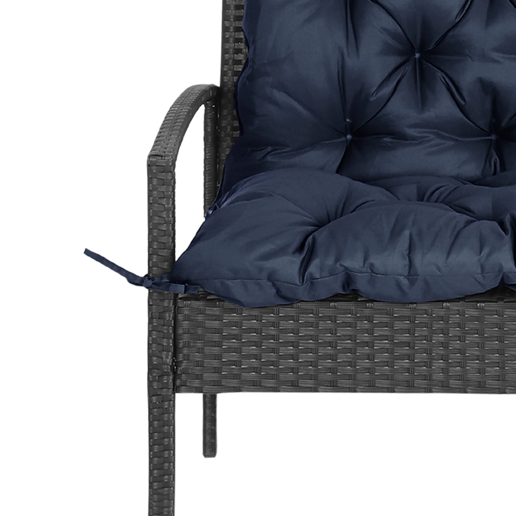 2-Seater Garden Bench Chair Cushion Mat Replacement with Backrest, 39.4" x 38.6", Dark Blue - Image 9