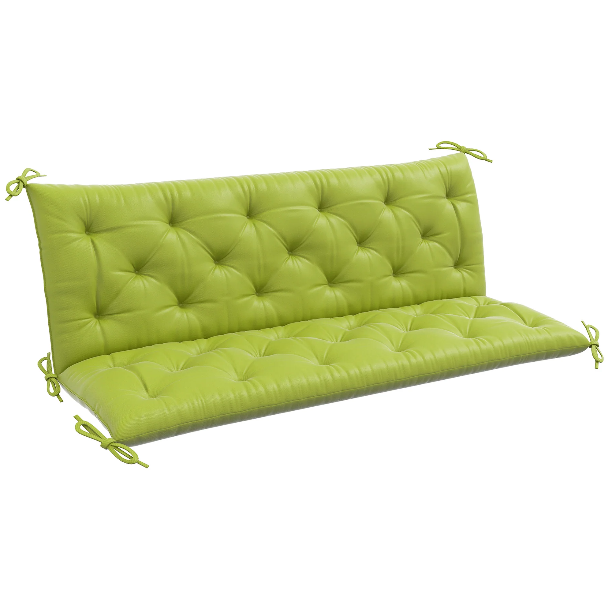3 Seater Swing Chair Replacement Cushions with Backrest for Patio Furniture, Light Green - Image 12