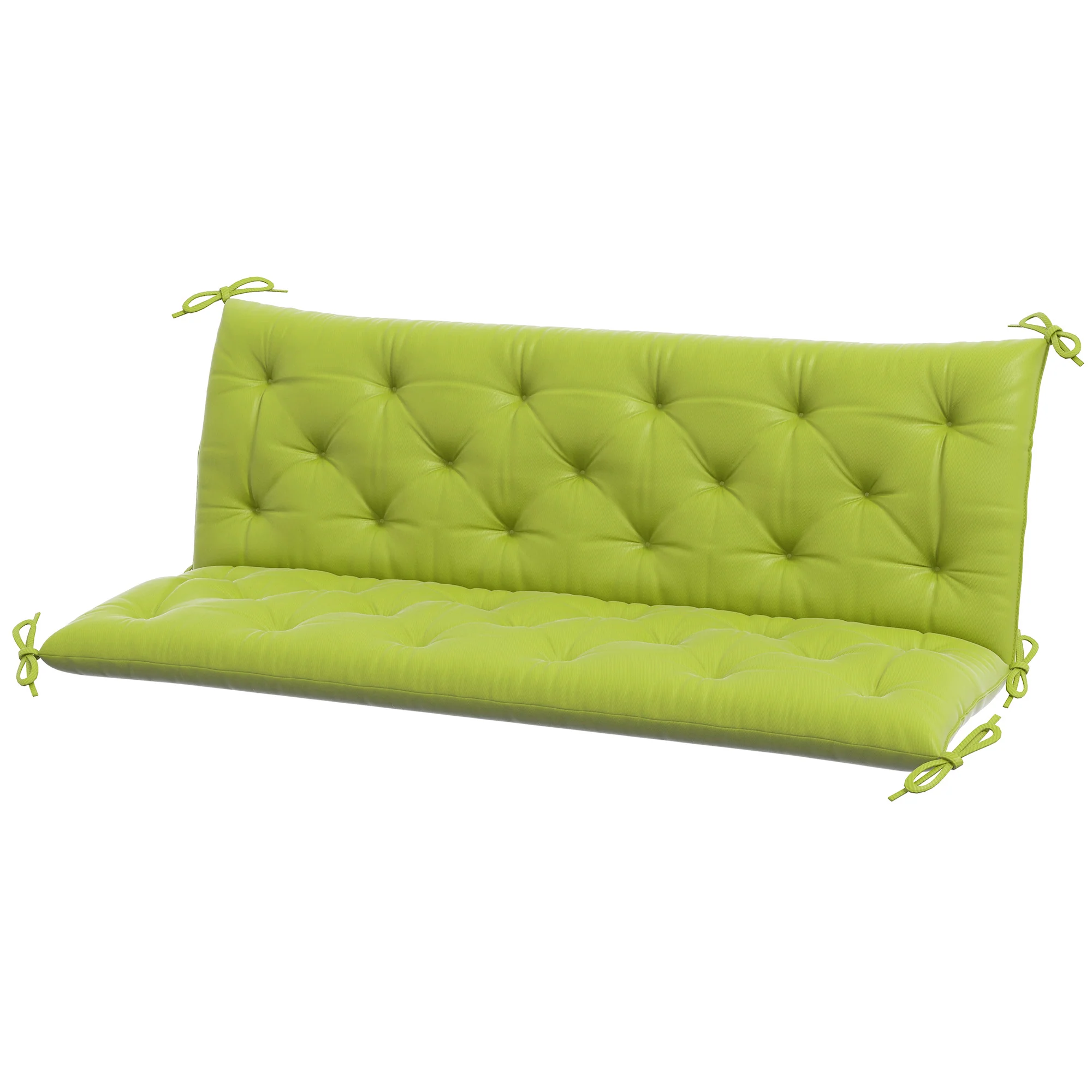 3 Seater Swing Chair Replacement Cushions with Backrest for Patio Furniture, Light Green - Image 2