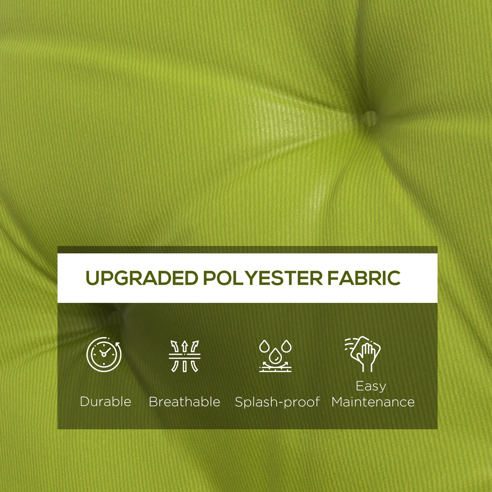 3 Seater Swing Chair Replacement Cushions with Backrest for Patio Furniture, Light Green - Image 6