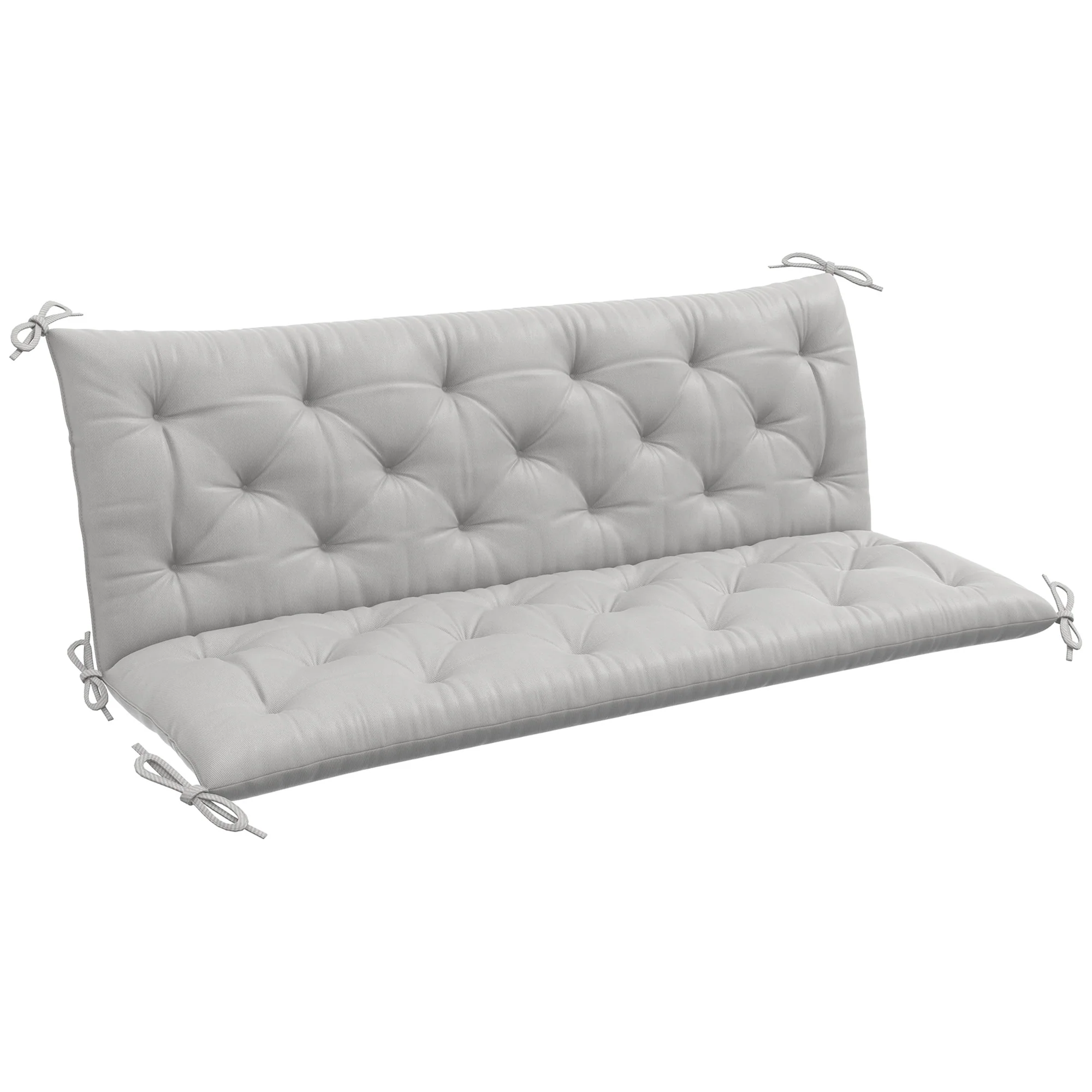 3 Seater Swing Chair Replacement Cushions with Backrest for Patio Furniture, Light Grey
