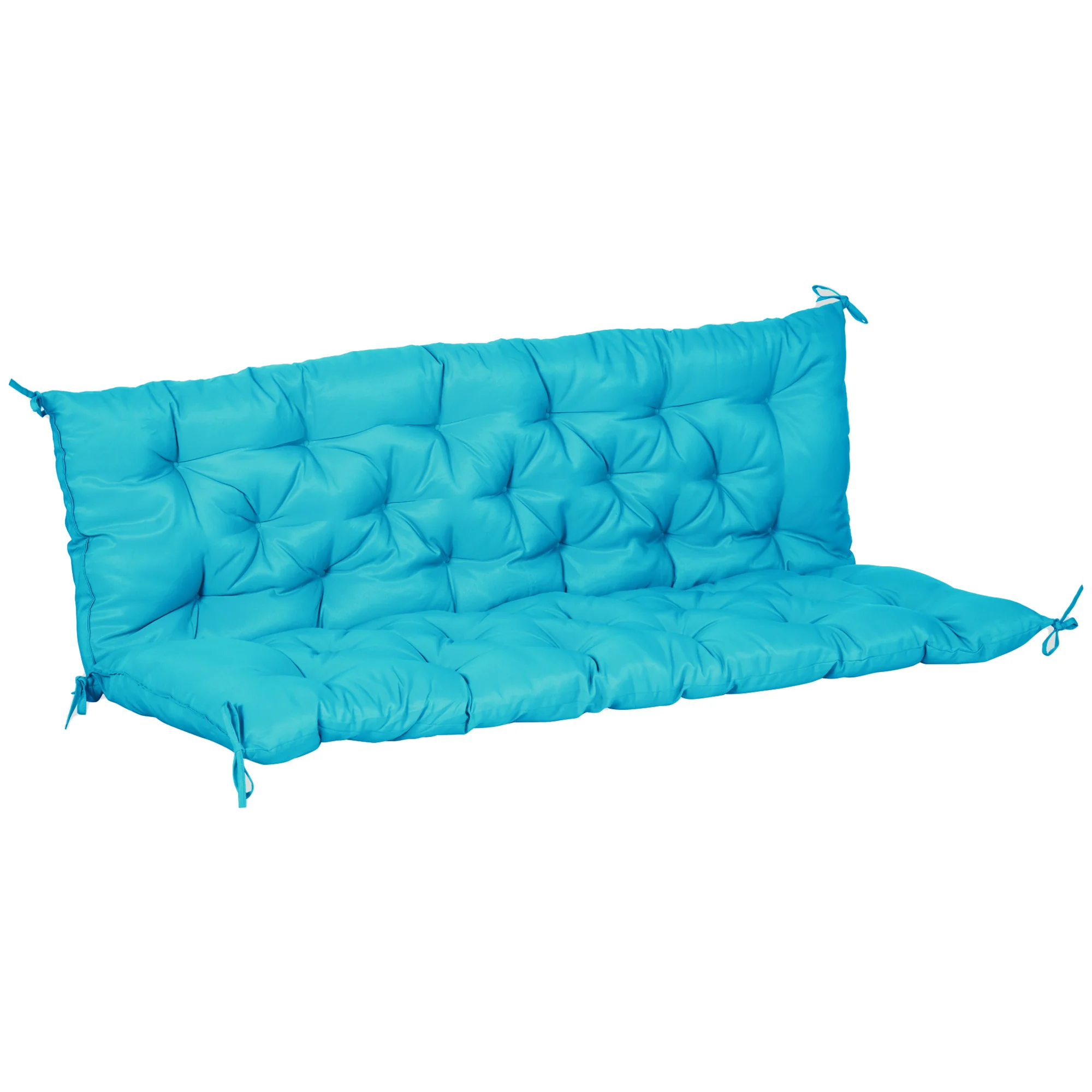 3 Seater Swing Chair Replacement Cushions with Backrest for Patio Furniture, Turquoise