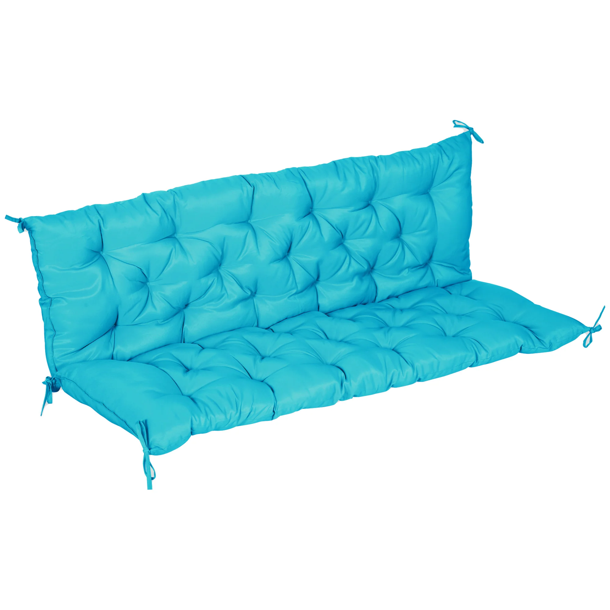3 Seater Swing Chair Replacement Cushions with Backrest for Patio Furniture, Turquoise - Image 2