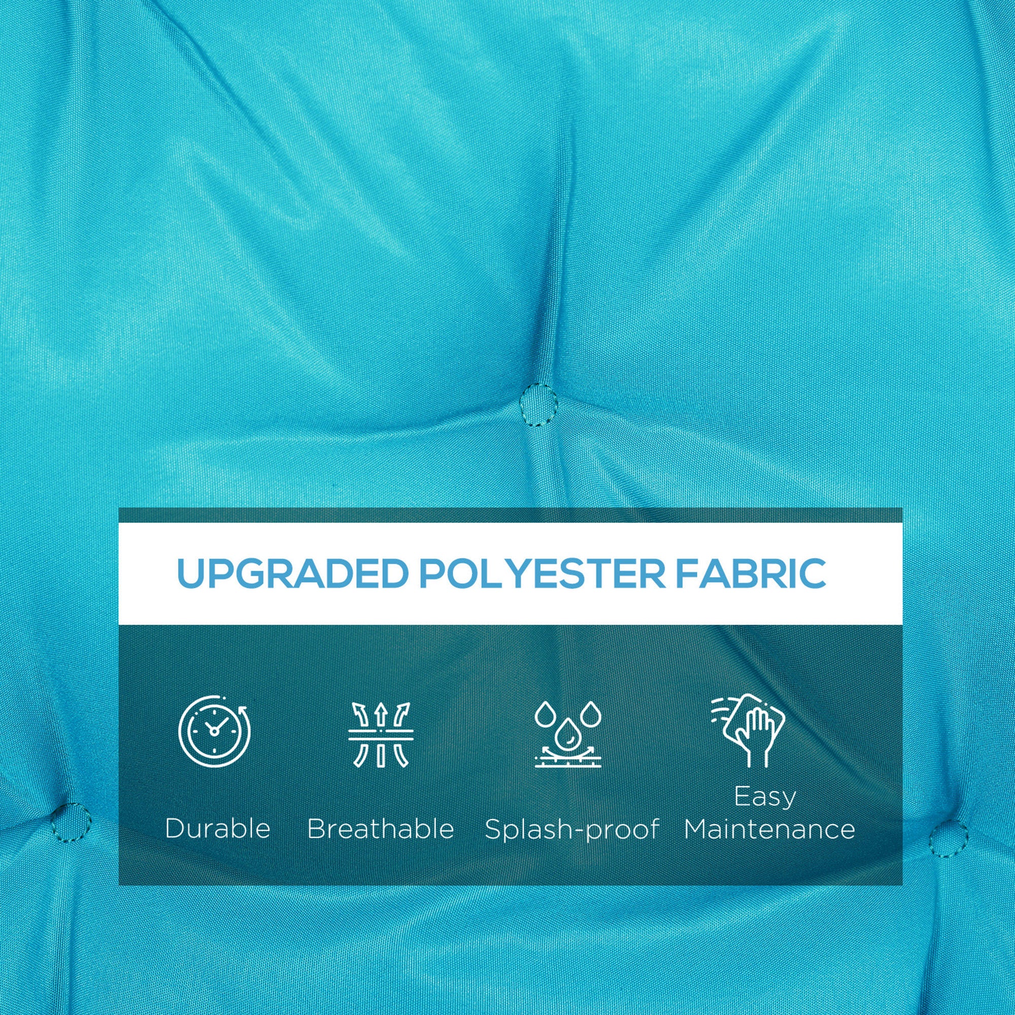 3 Seater Swing Chair Replacement Cushions with Backrest for Patio Furniture, Turquoise - Image 6