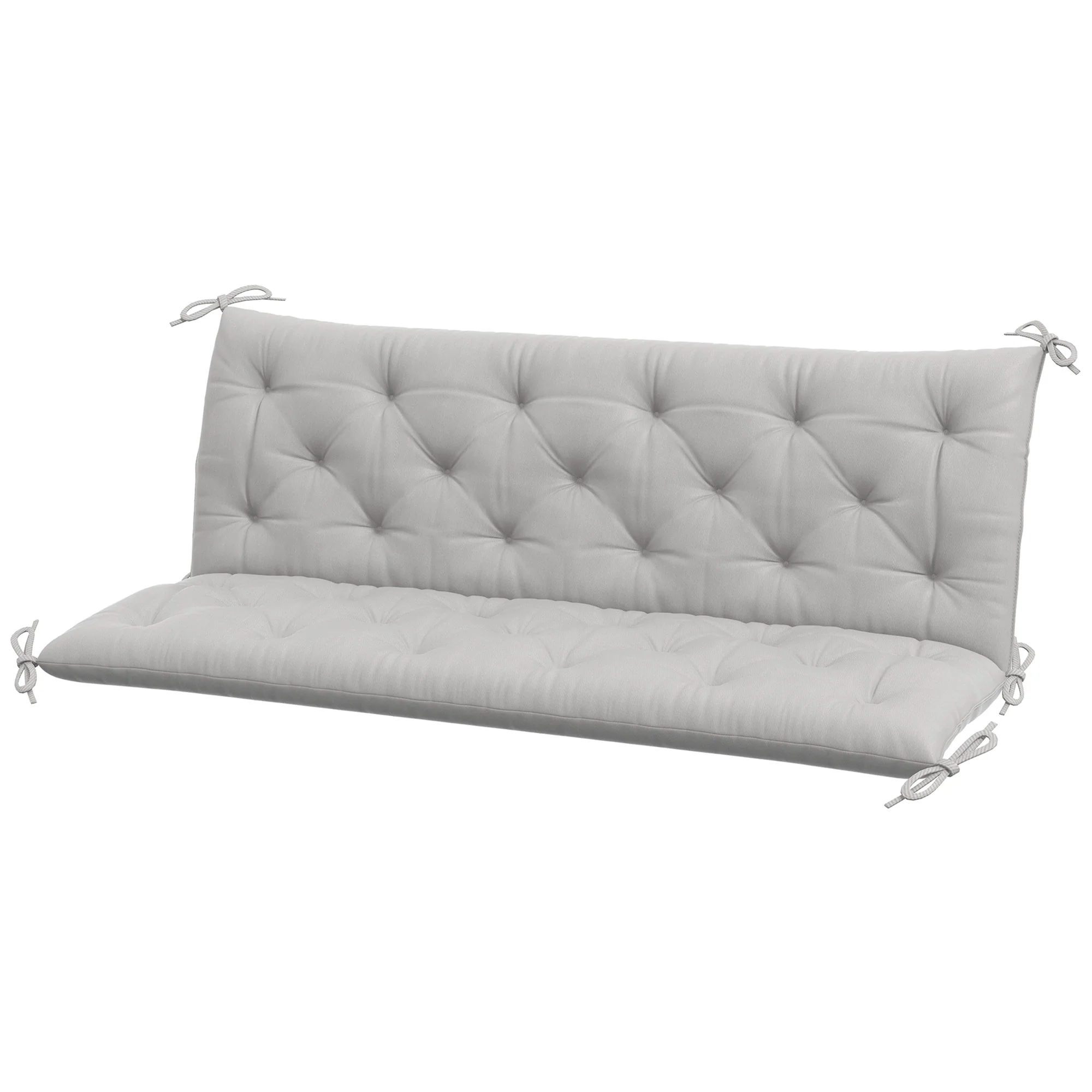 3 Seater Swing Chair Replacement Cushions with Backrest for Patio Furniture, Light Grey - Image 2