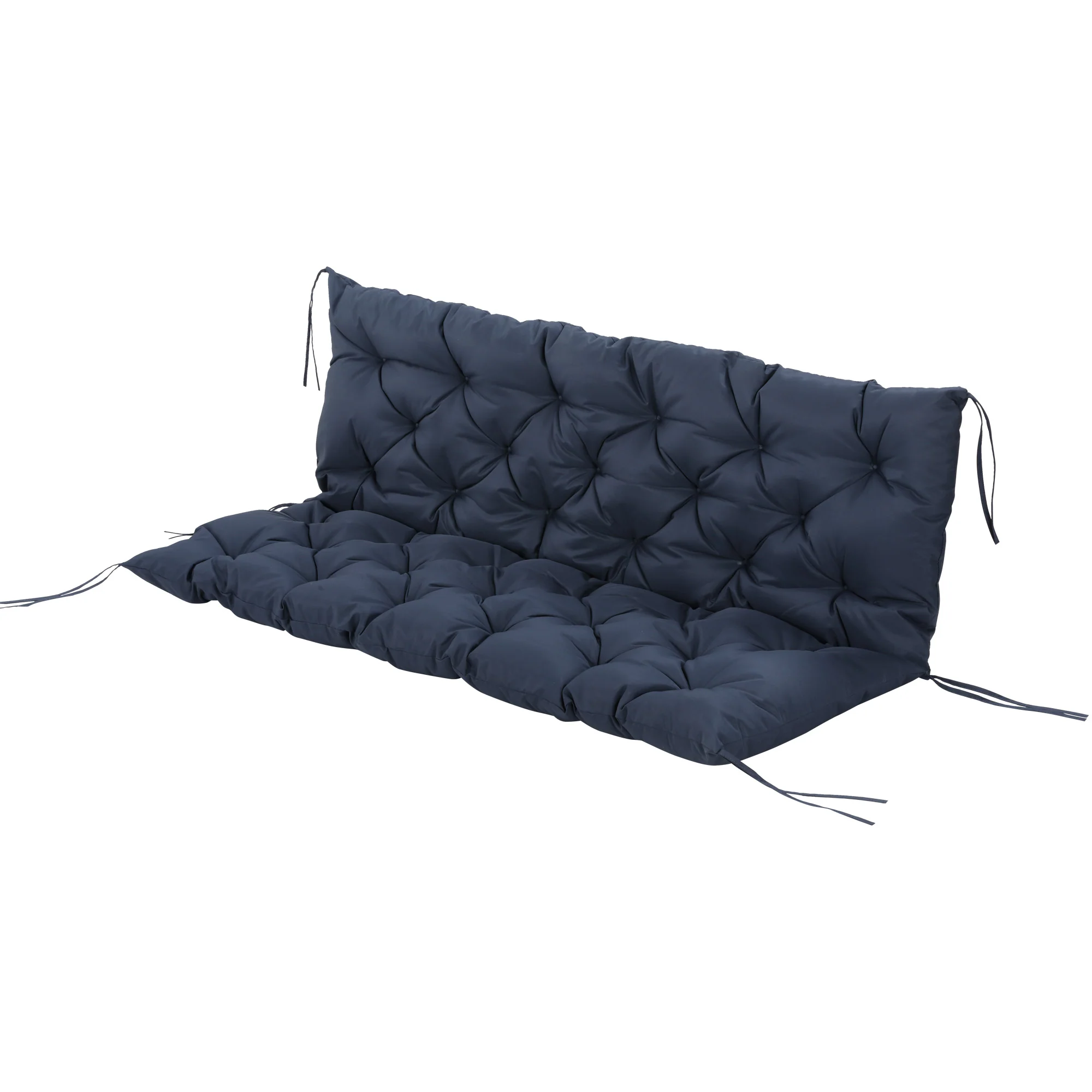 3 Seater Swing Chair Replacement Cushions with Backrest for Patio Furniture, Dark Blue - Image 2