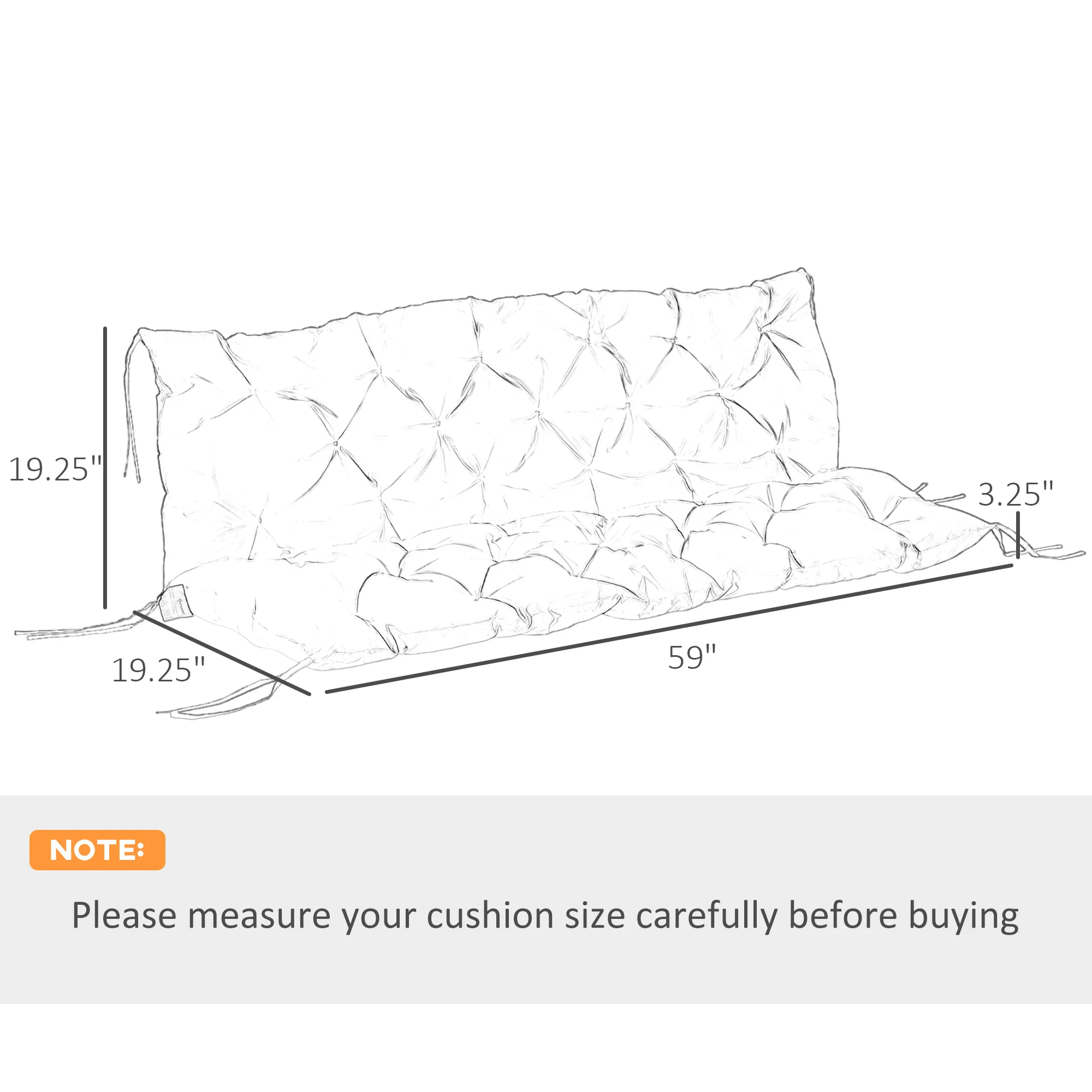 3 Seater Swing Chair Replacement Cushions with Backrest for Patio Furniture, Dark Blue - Image 5