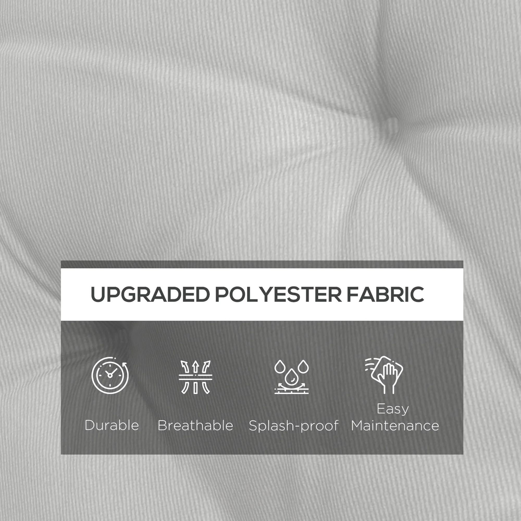 3 Seater Swing Chair Replacement Cushions with Backrest for Patio Furniture, Light Grey - Image 6