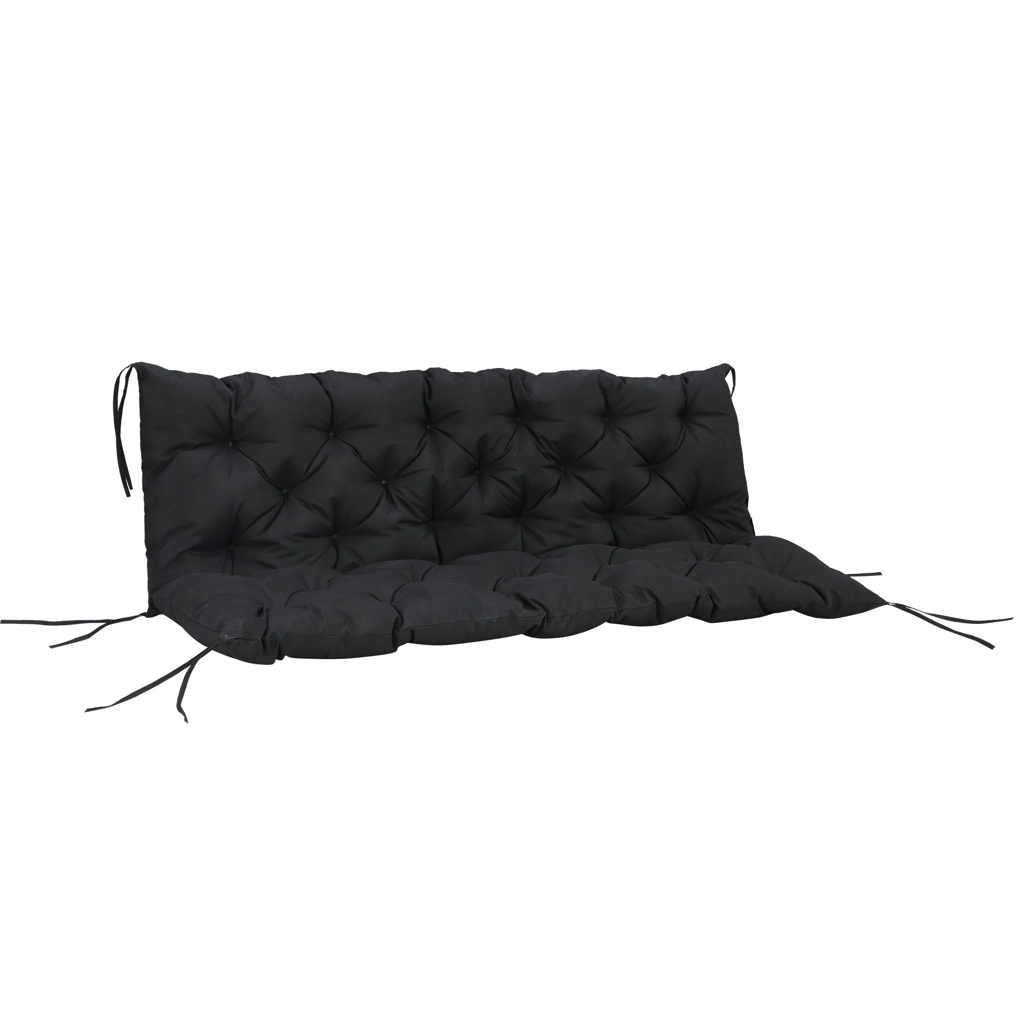 3 Seater Swing Chair Replacement Cushions with Backrest for Patio Furniture, Black