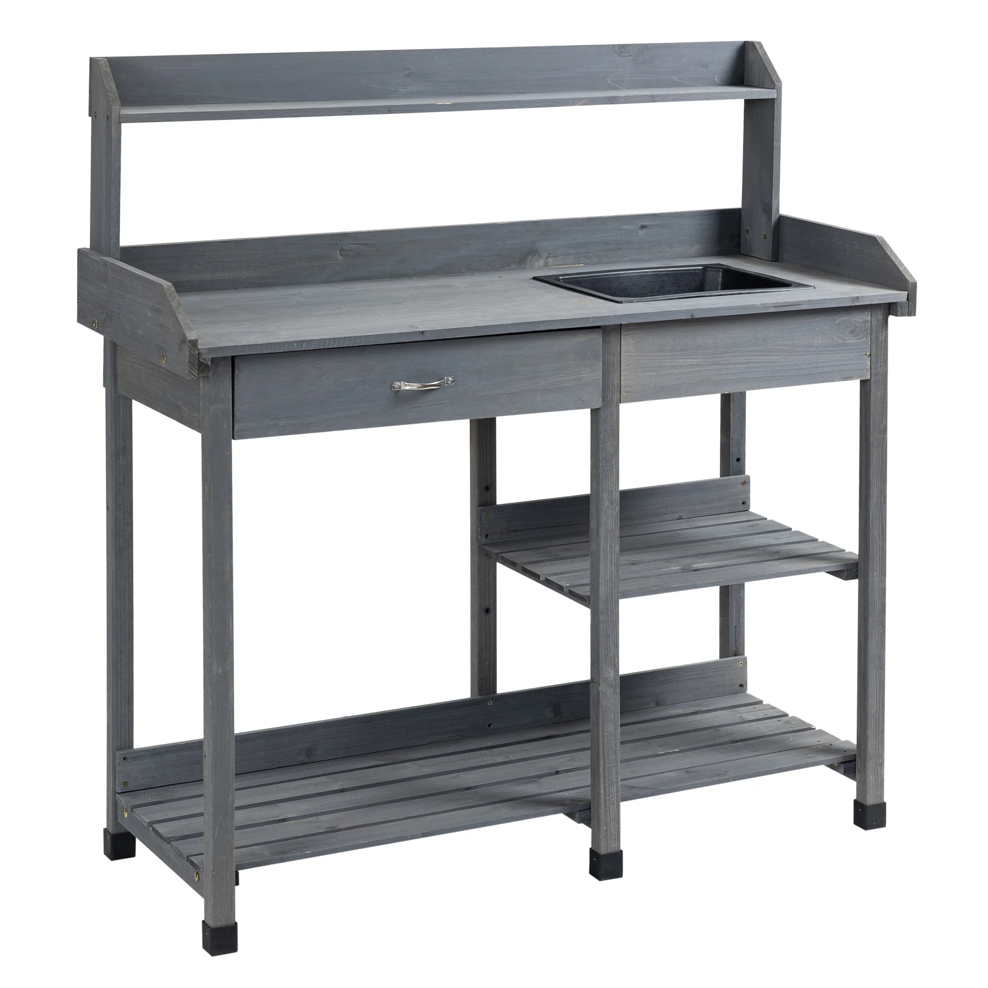 Deluxe Outdoor Potting Table with Sink & Storage Solutions for Patio, Courtyards, Balcony