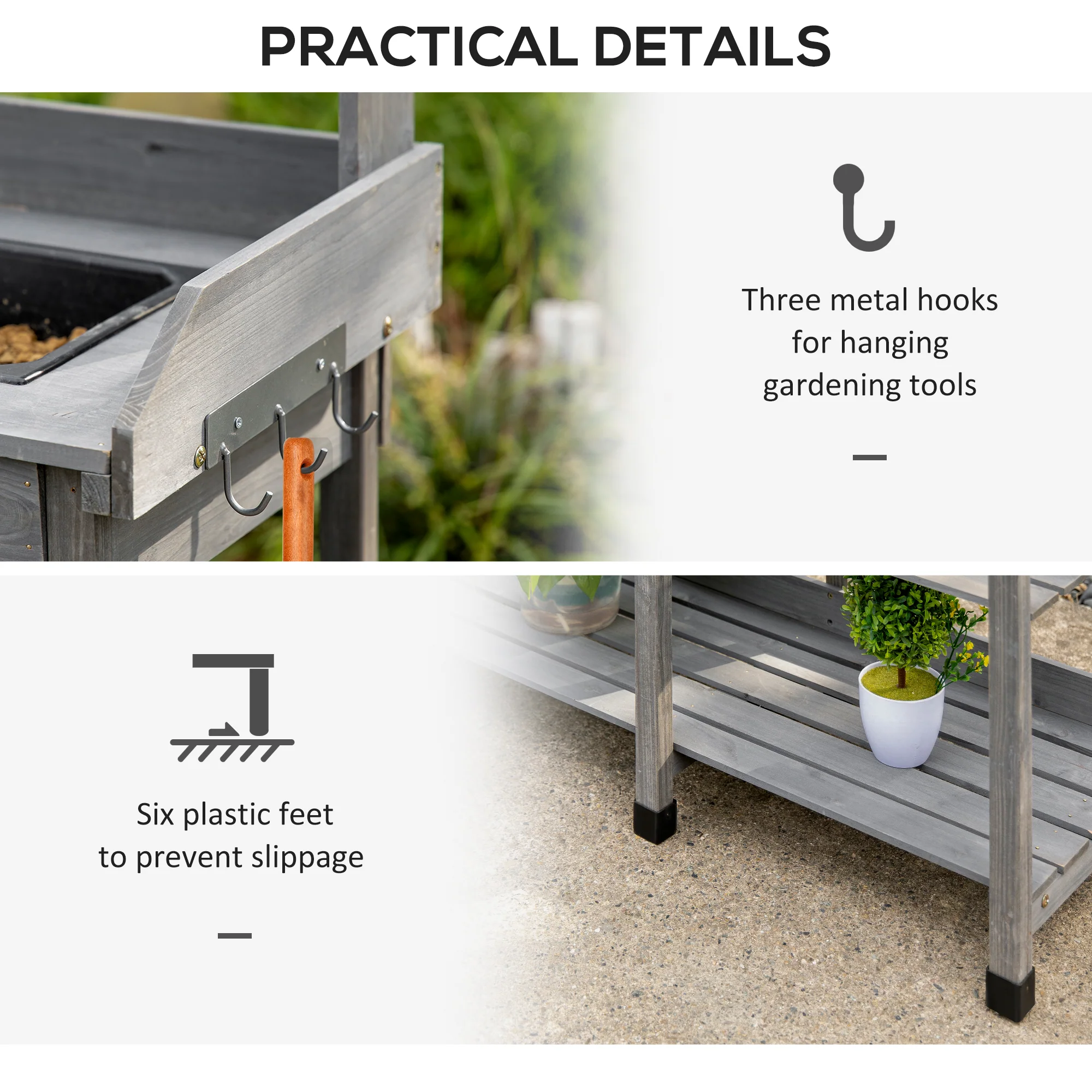 Deluxe Outdoor Potting Table with Sink & Storage Solutions for Patio, Courtyards, Balcony - Image 8
