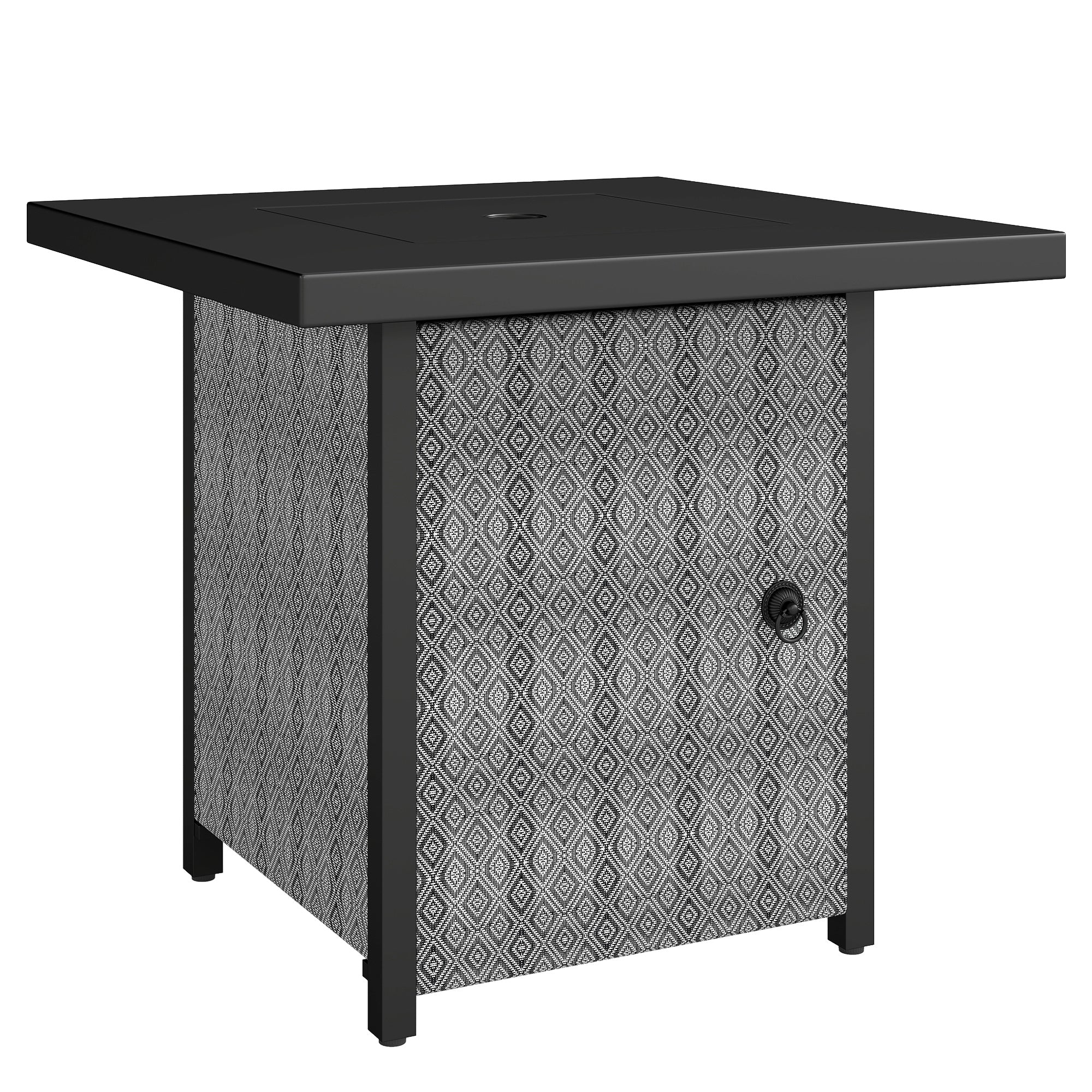 11.7 KW Propane Gas Fire Pit Table with Wind Guard and Lid, Black - Image 12