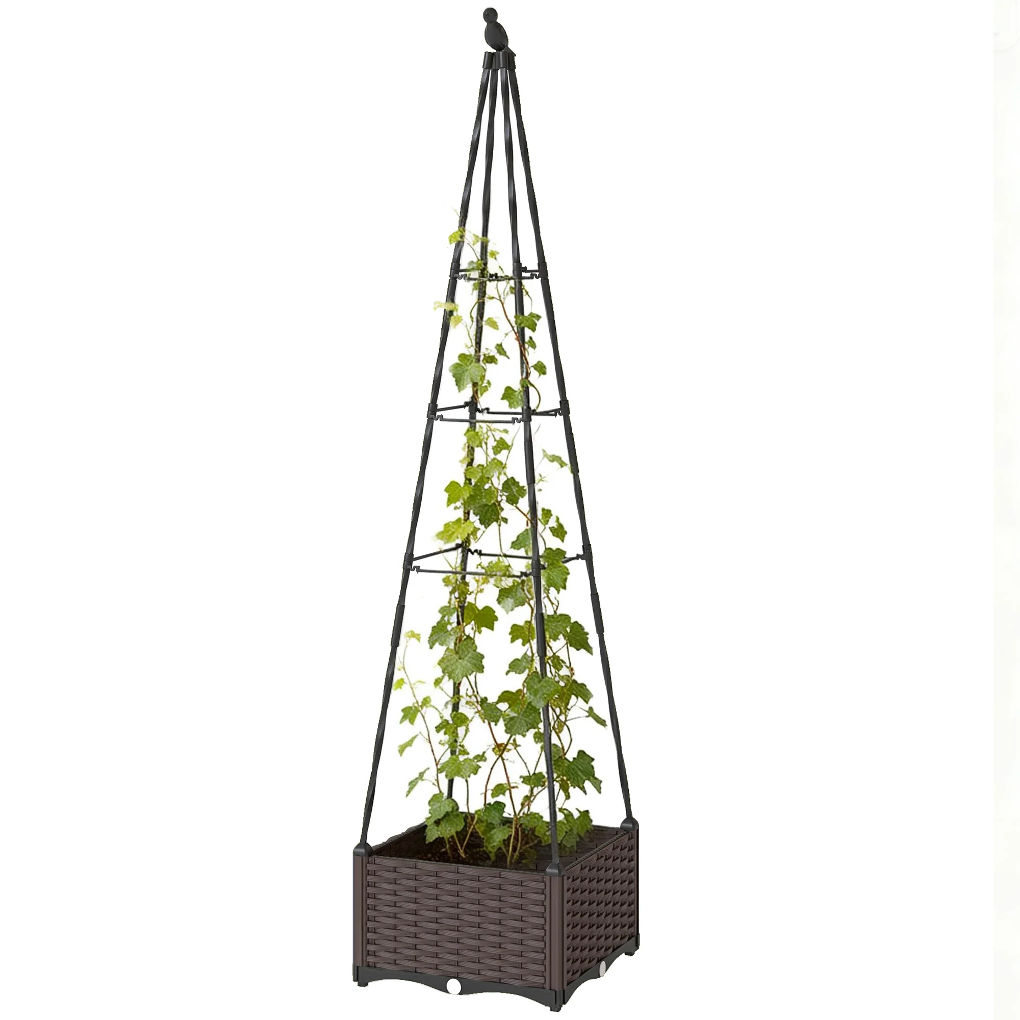 Self Watering Raised Garden Bed with Trellis, 40 x 40 x 175 cm - Image 2