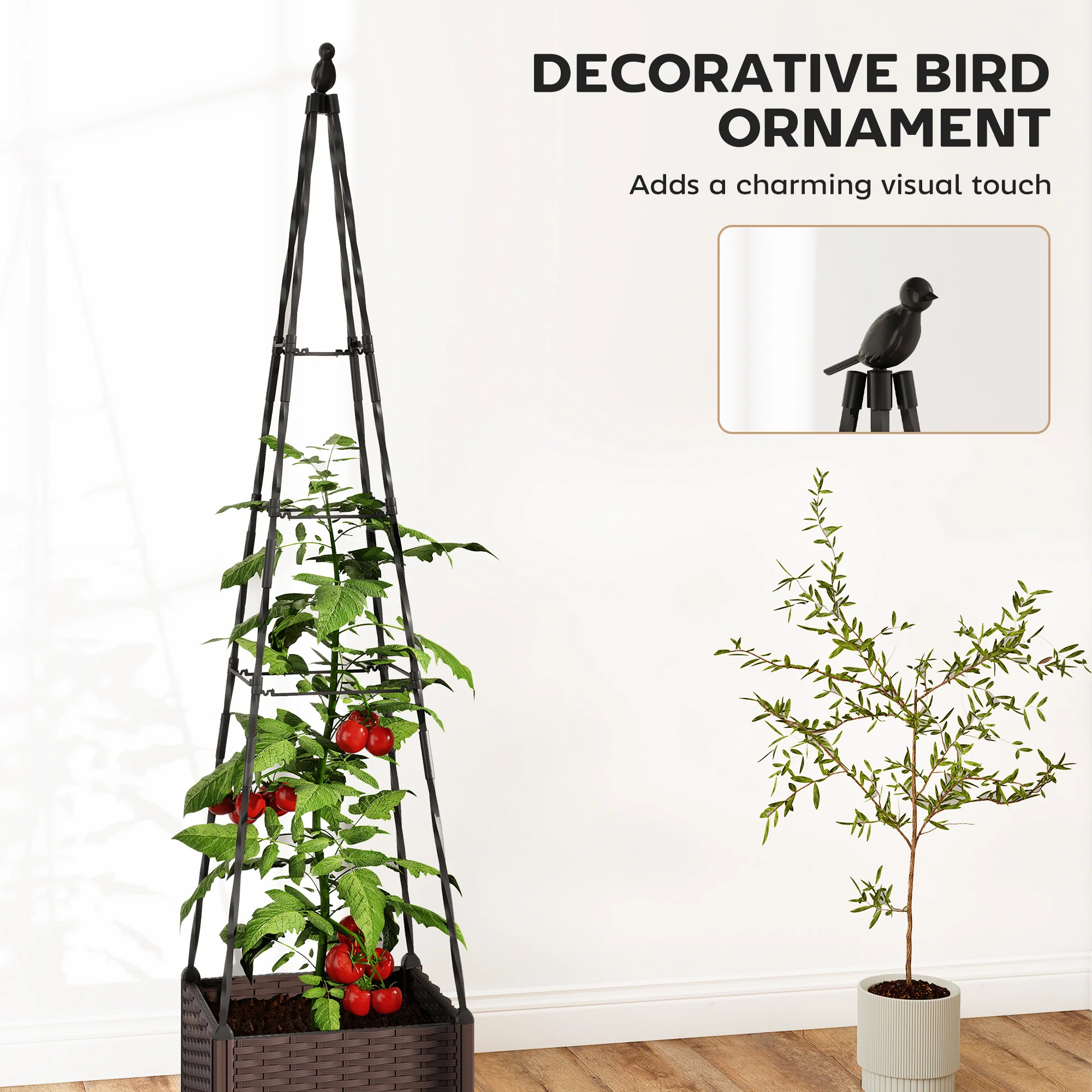 Self Watering Raised Garden Bed with Trellis, 40 x 40 x 175 cm - Image 8