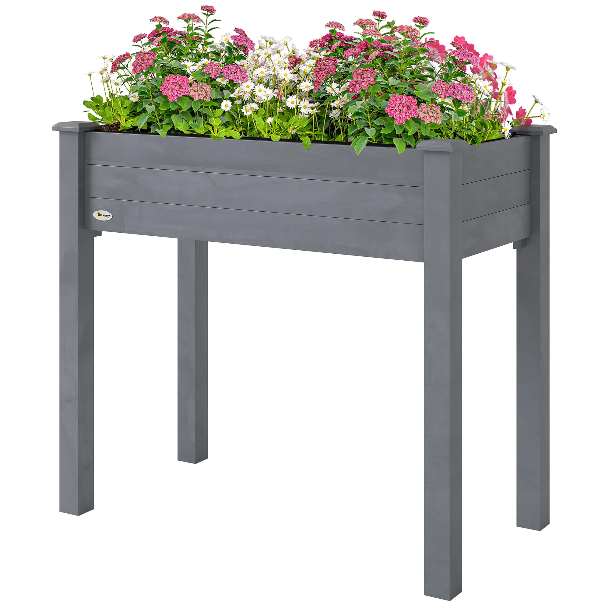 Wooden Elevated Planter Box with Liner for Garden Use - Image 2