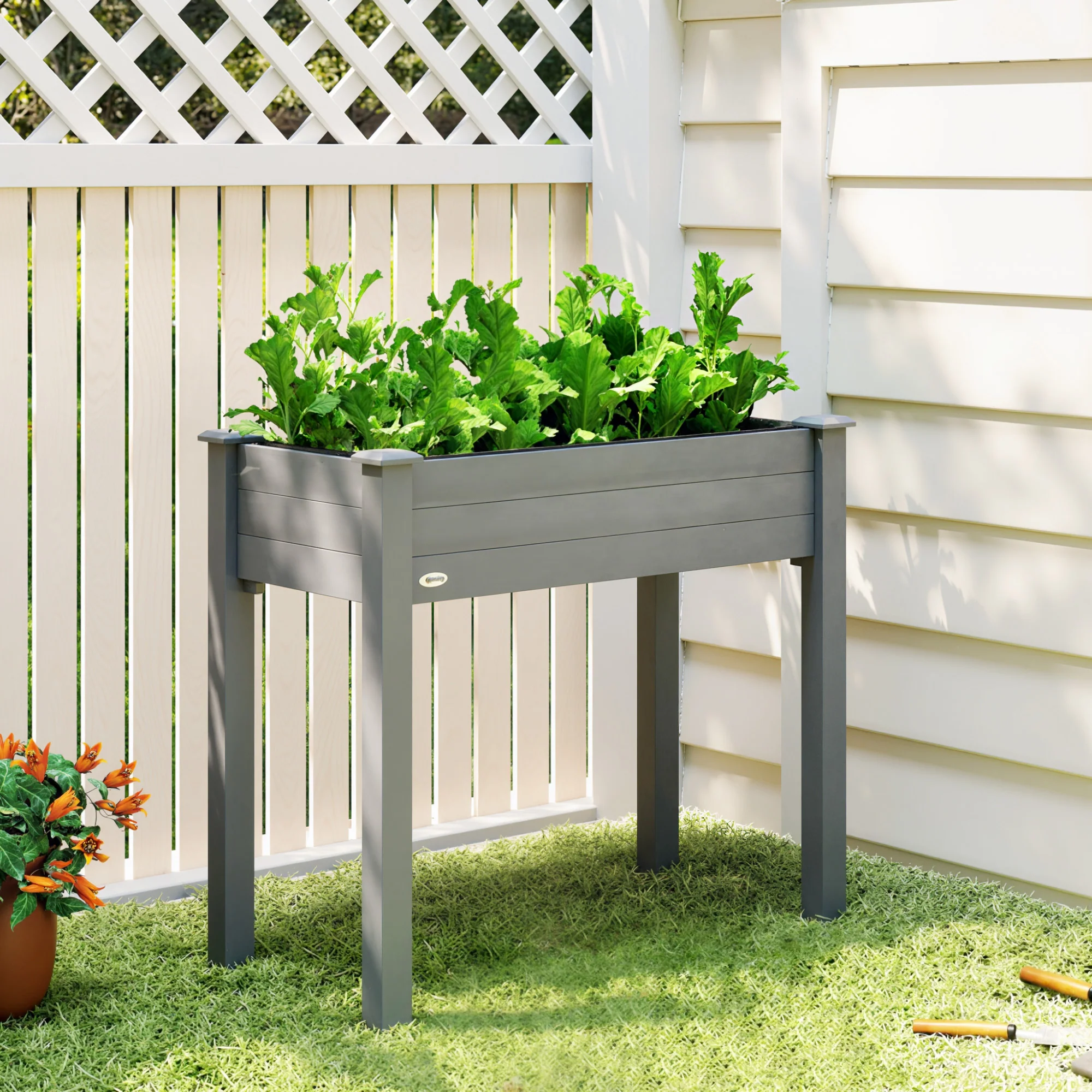 Wooden Elevated Planter Box with Liner for Garden Use - Image 4
