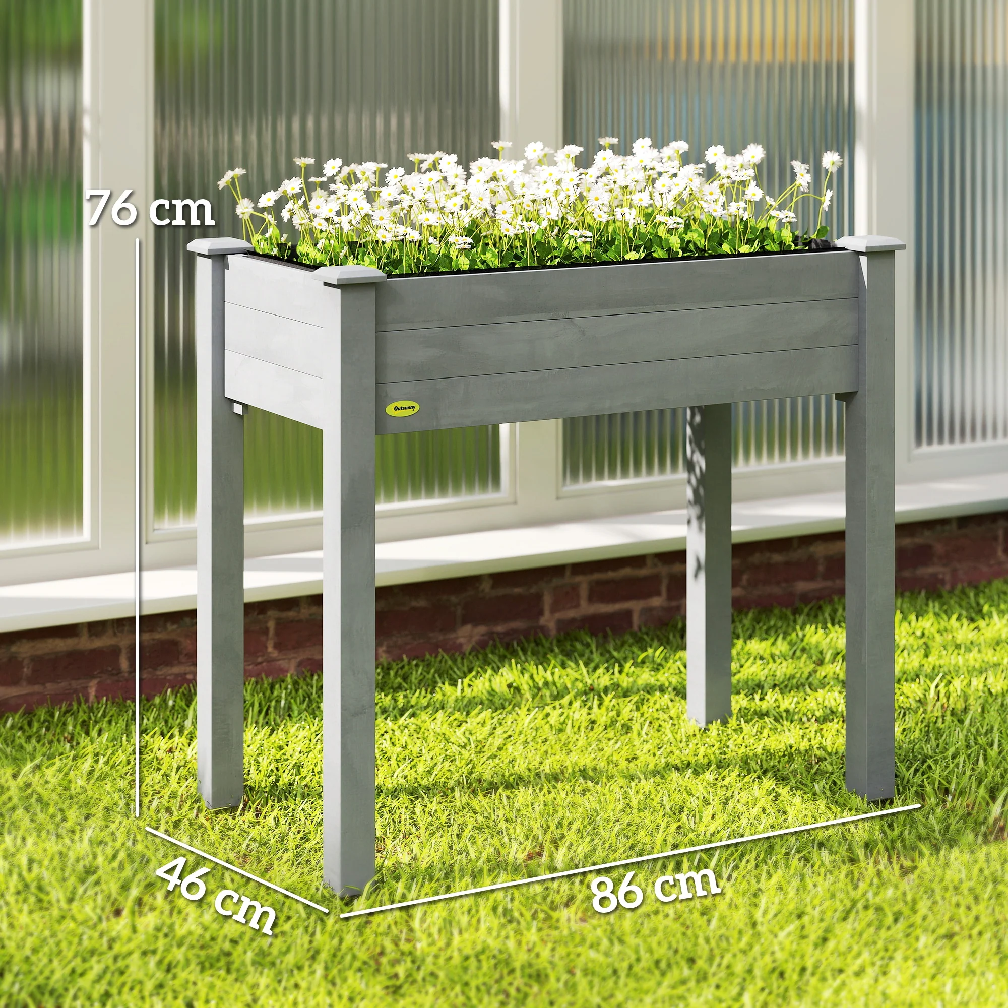 Wooden Elevated Planter Box with Liner for Garden Use - Image 5