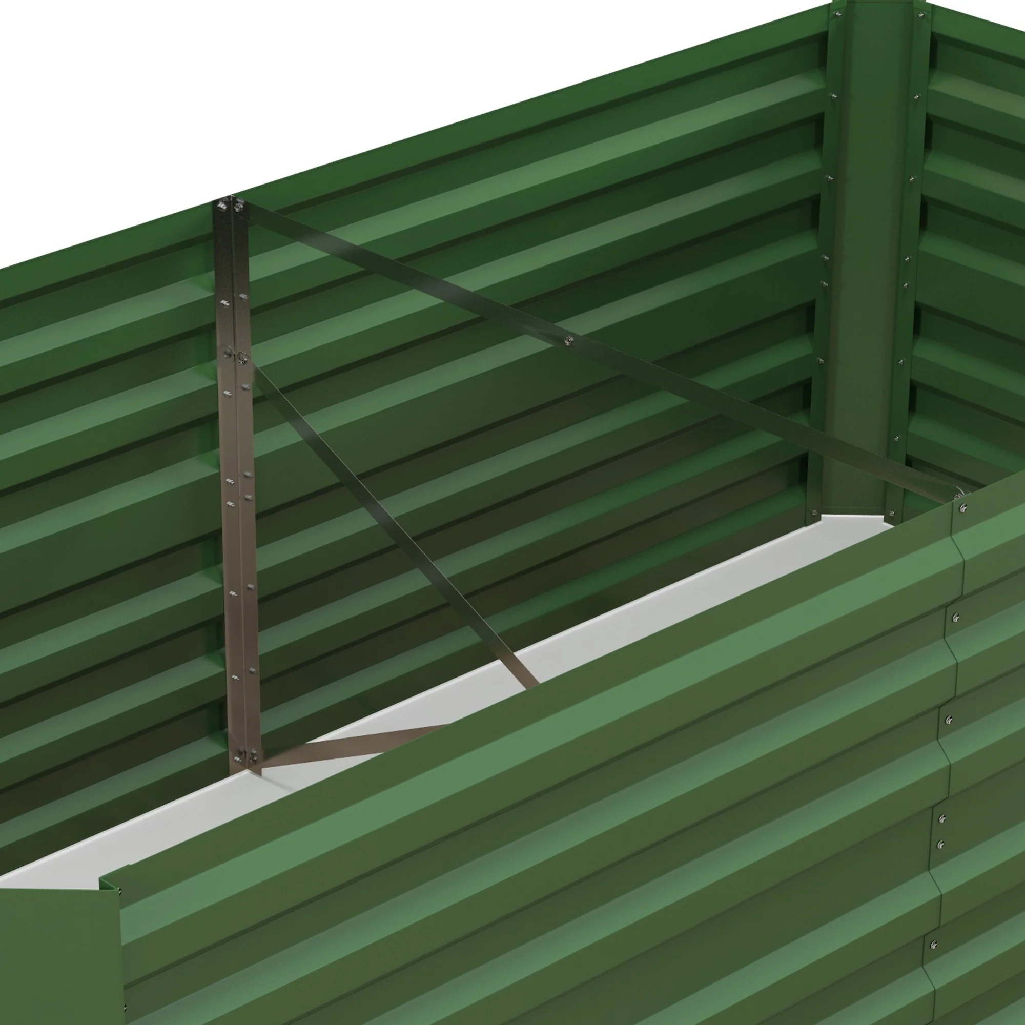 Raised Beds for Garden, Galvanised Steel Outdoor Planters with Multi-reinforced Rods for Vegetables, Plants, Flowers and Herbs, 180 x 90 x 59 cm, Green - Image 10