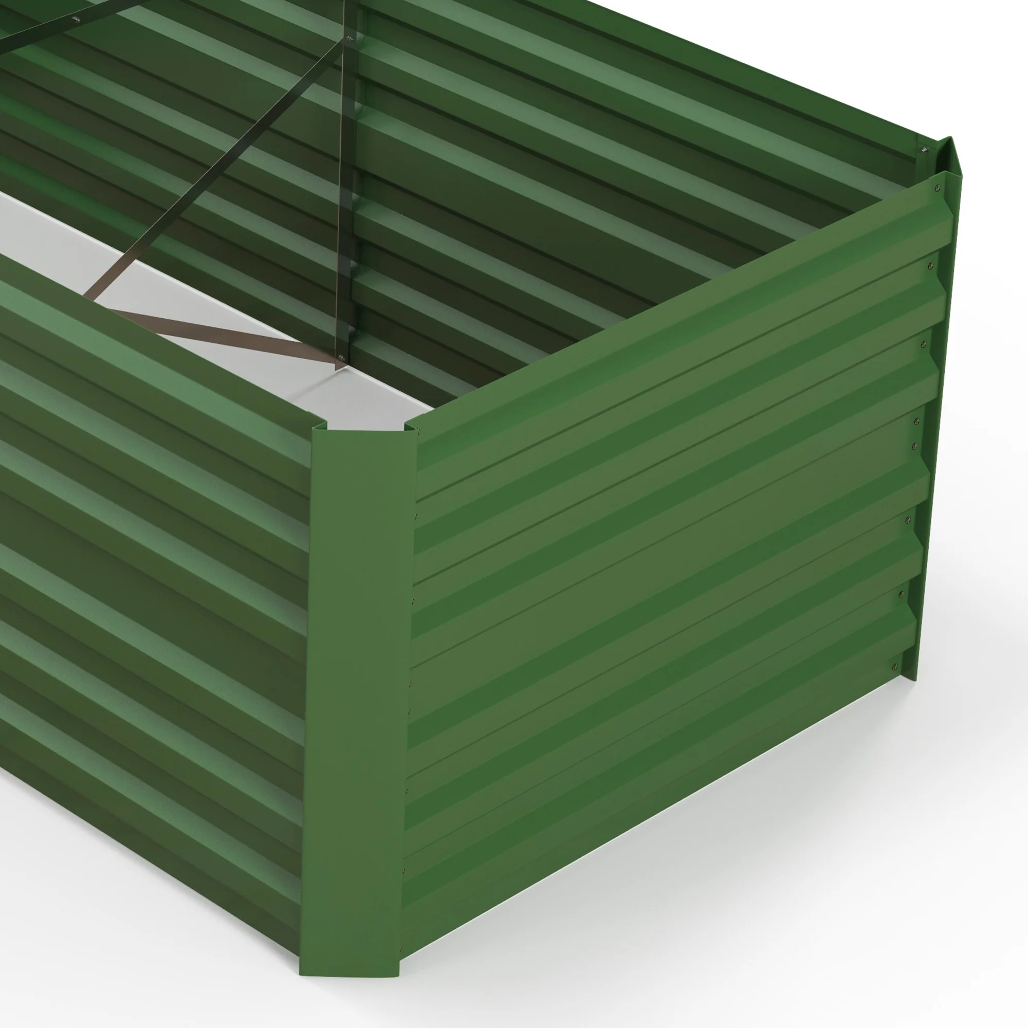 Raised Beds for Garden, Galvanised Steel Outdoor Planters with Multi-reinforced Rods for Vegetables, Plants, Flowers and Herbs, 180 x 90 x 59 cm, Green - Image 11