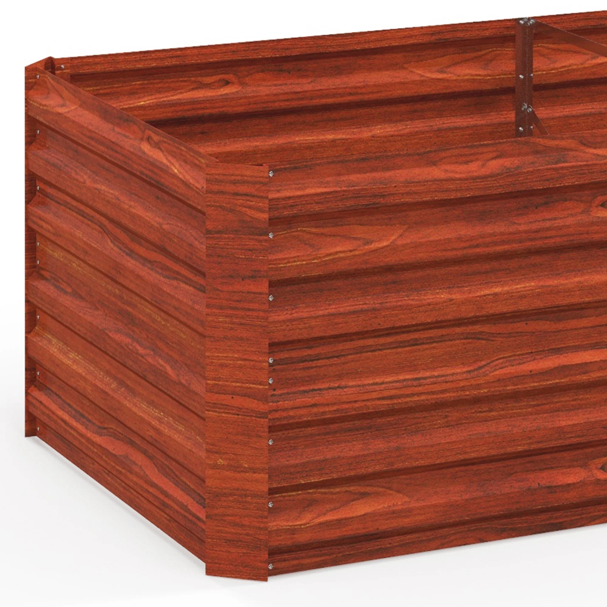 Raised Garden Bed, 6' x 3' x 2' Galvanized Steel Planters for Outdoor Plants with Multi-reinforced Rods for Vegetables, Flowers and Herbs, Rustic Brown - Image 11
