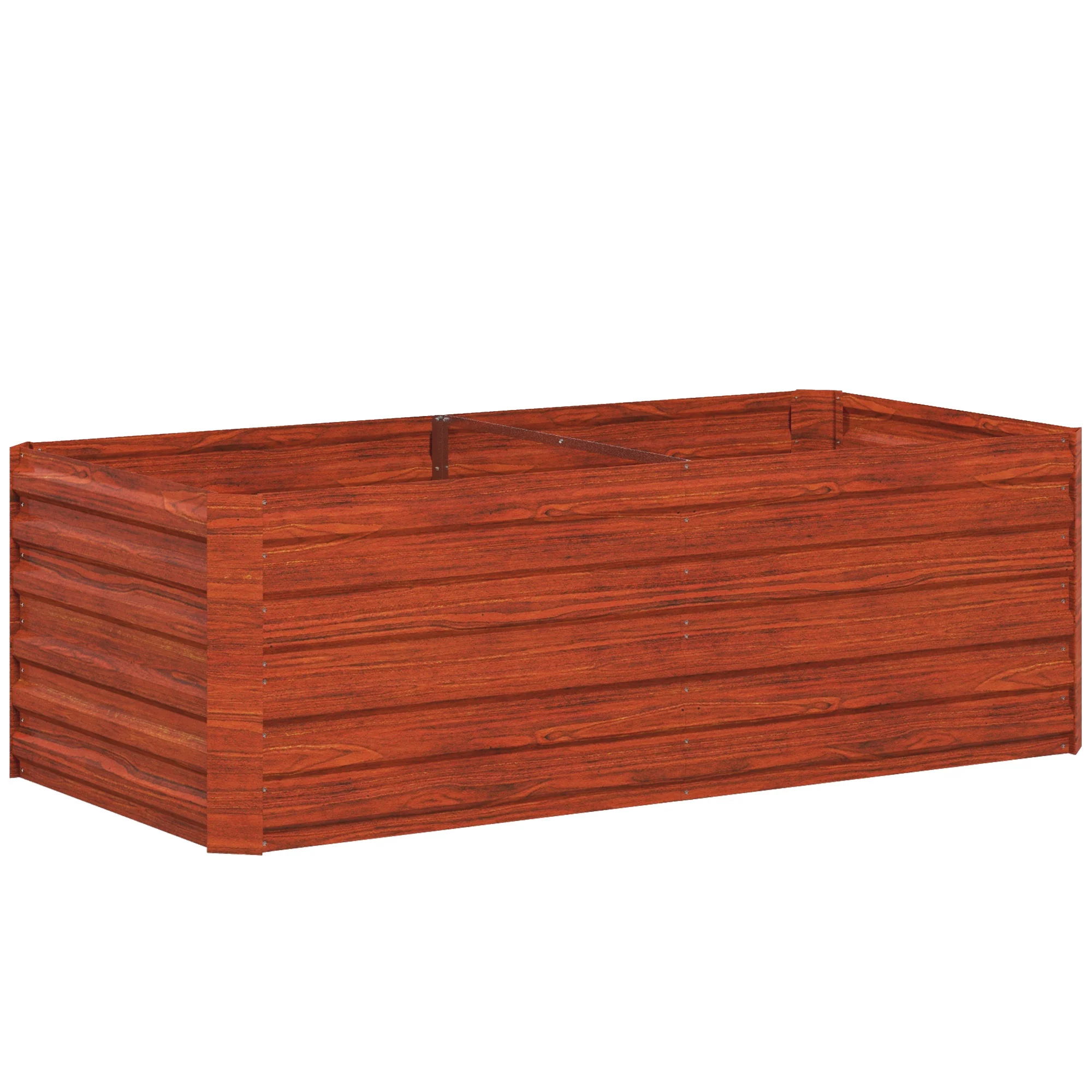 Raised Garden Bed, 6' x 3' x 2' Galvanized Steel Planters for Outdoor Plants with Multi-reinforced Rods for Vegetables, Flowers and Herbs, Rustic Brown - Image 12