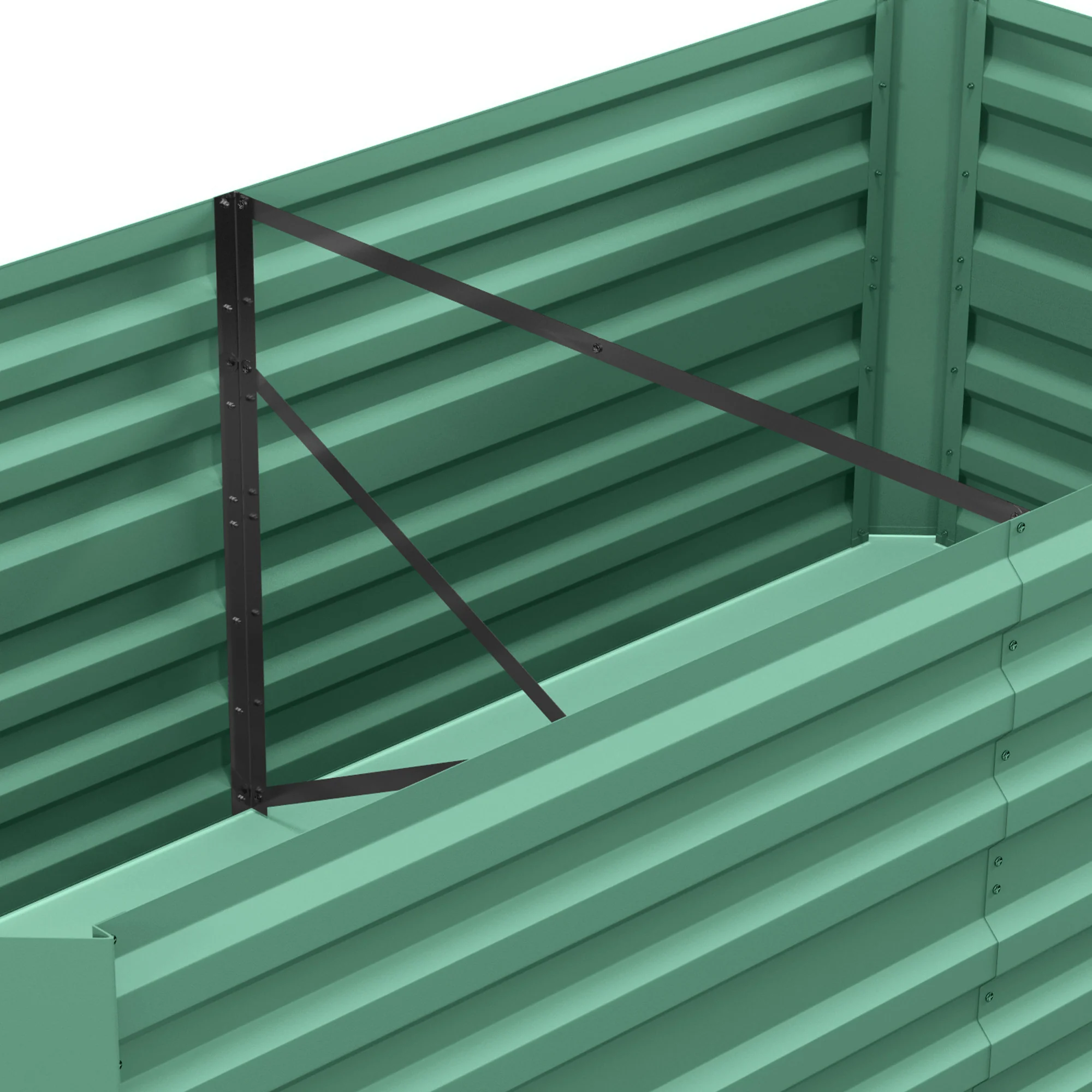 Raised Garden Bed, 6' x 3' x 2' Galvanized Steel Planters for Outdoor Plants with Multi-reinforced Rods for Vegetables, Flowers and Herbs, Light Green - Image 10
