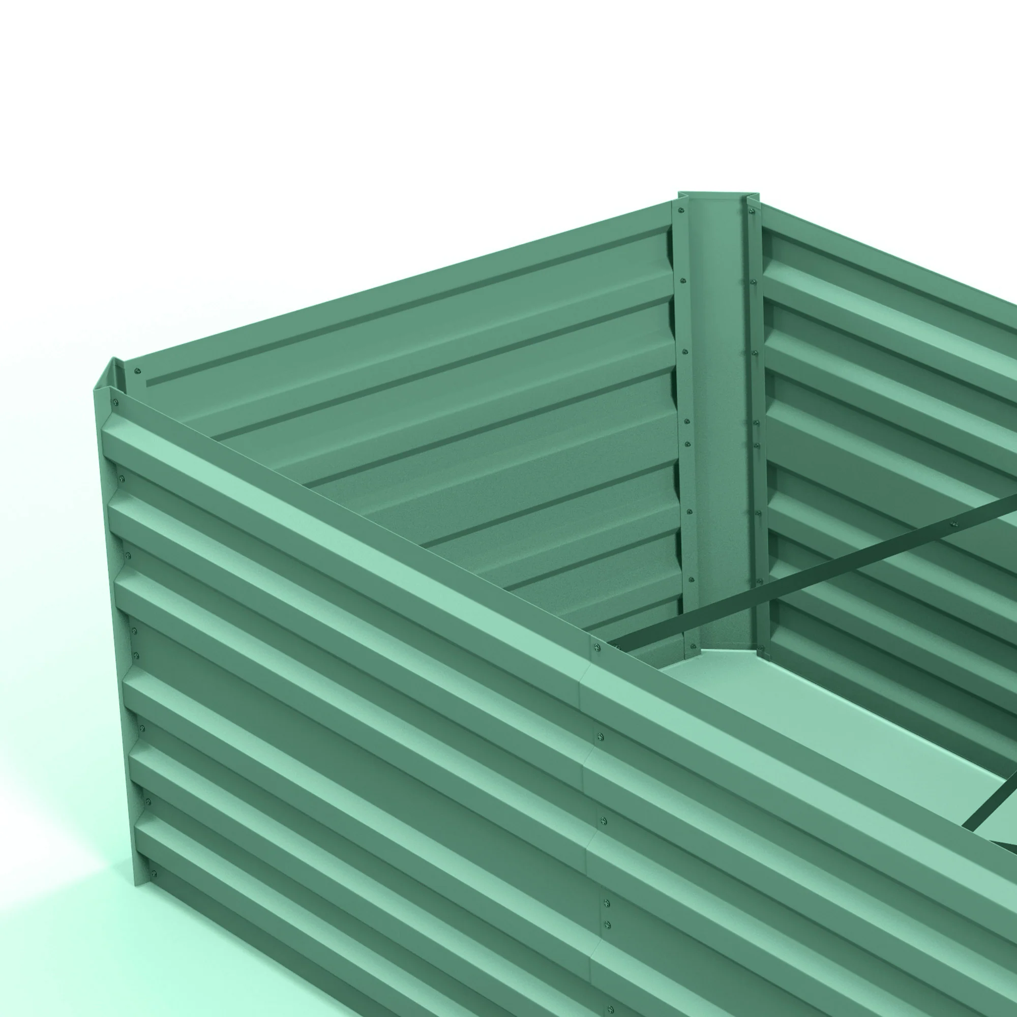 Raised Garden Bed, 6' x 3' x 2' Galvanized Steel Planters for Outdoor Plants with Multi-reinforced Rods for Vegetables, Flowers and Herbs, Light Green - Image 11