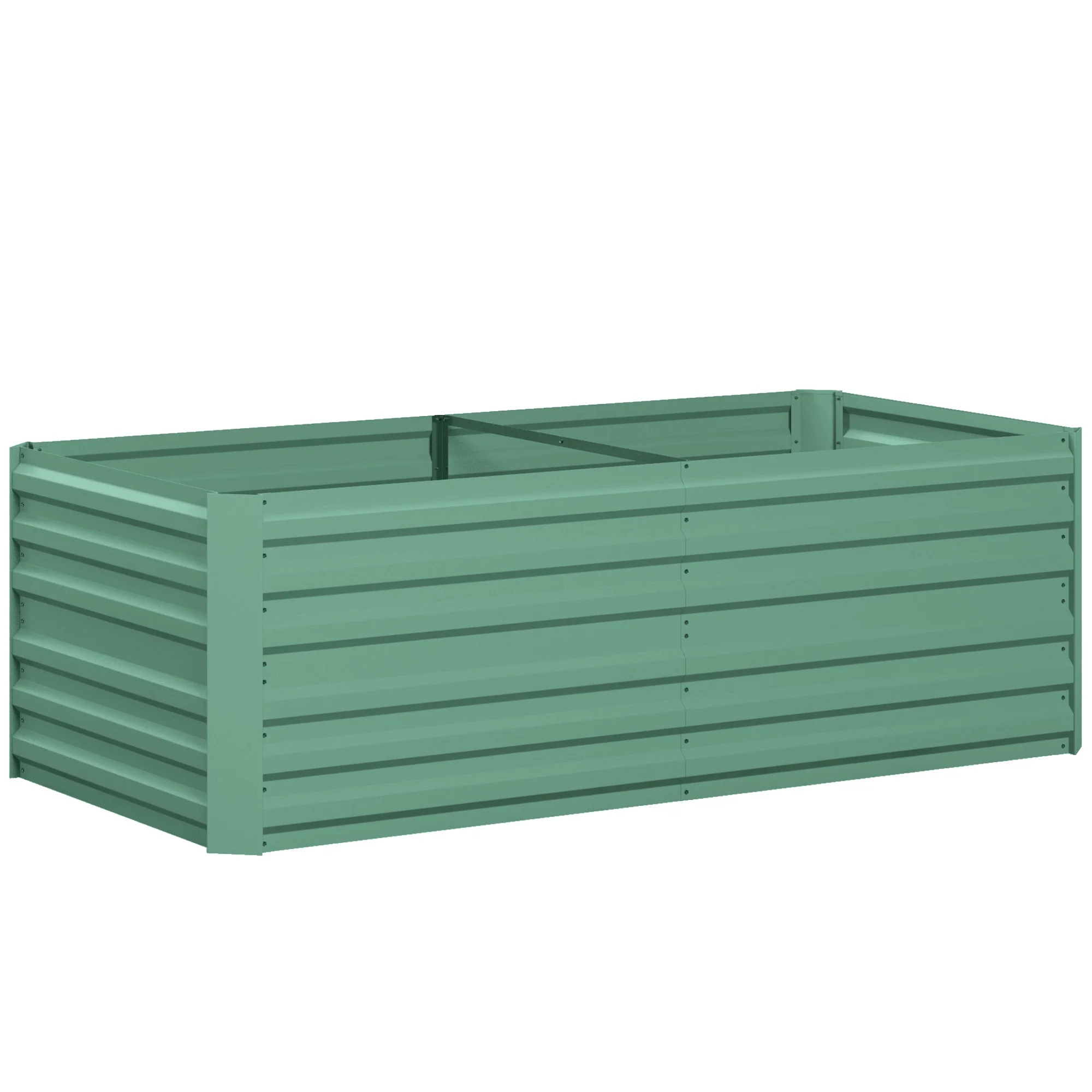 Raised Garden Bed, 6' x 3' x 2' Galvanized Steel Planters for Outdoor Plants with Multi-reinforced Rods for Vegetables, Flowers and Herbs, Light Green - Image 12