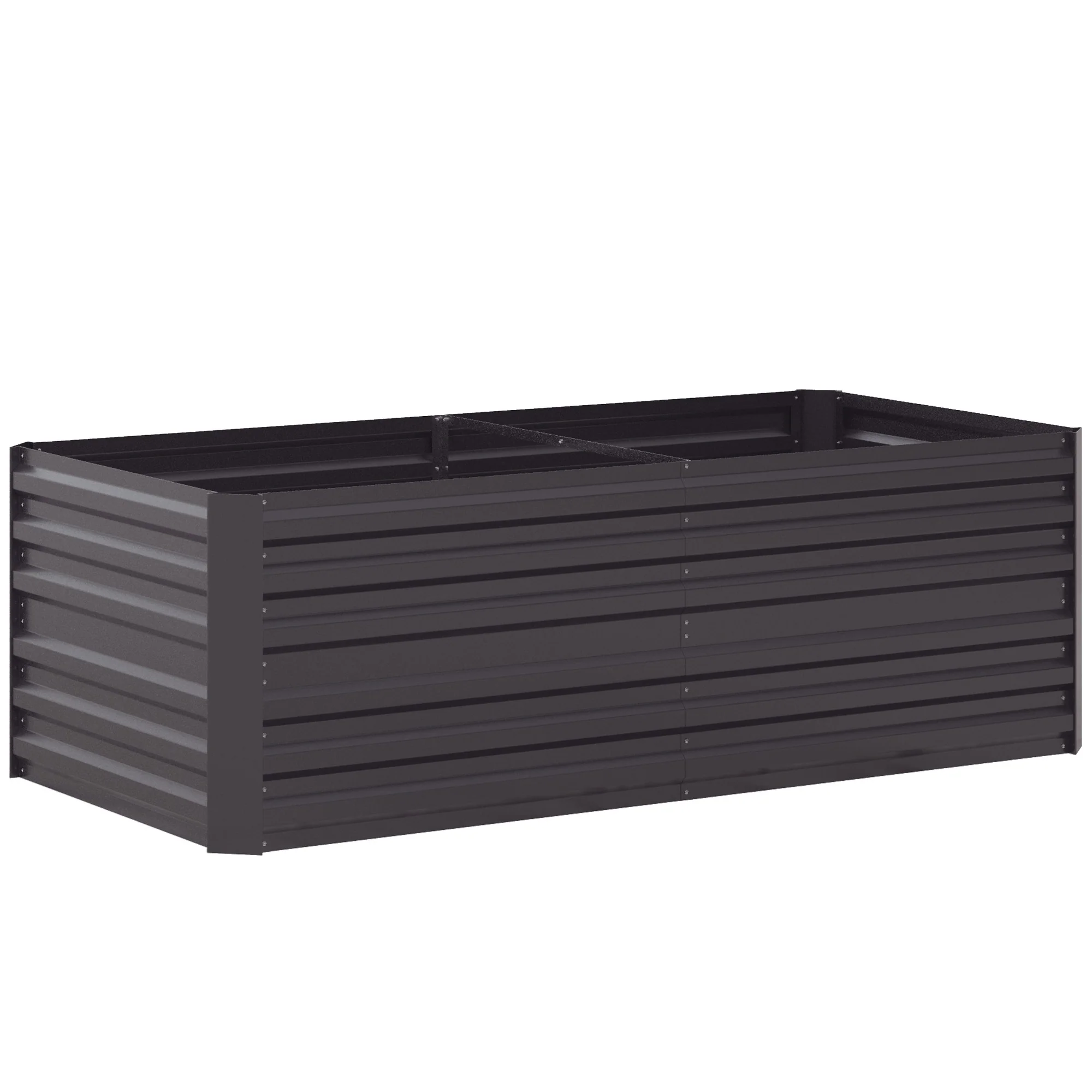 Raised Garden Bed, 6' x 3' x 2' Galvanized Steel Planters for Outdoor Plants with Multi-reinforced Rods for Vegetables, Flowers and Herbs, Dark Grey - Image 12
