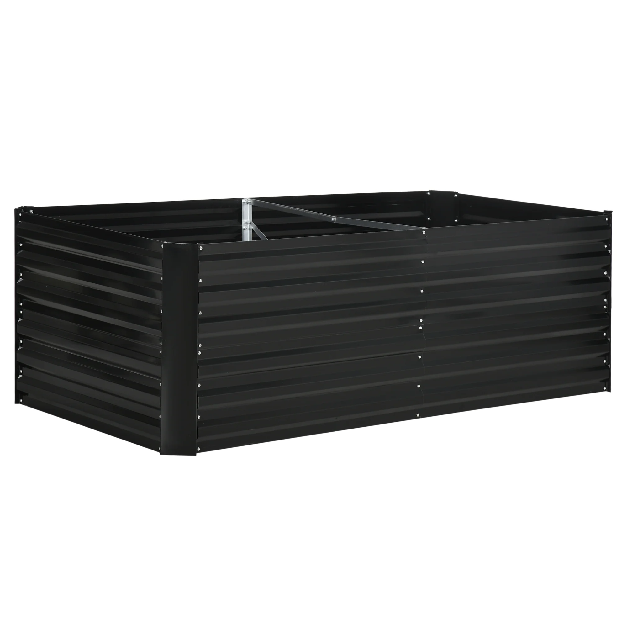 Raised Garden Bed, 6' x 3' x 2' Galvanized Steel Planters for Outdoor Plants with Multi-reinforced Rods for Vegetables, Flowers and Herbs, Black - Image 12