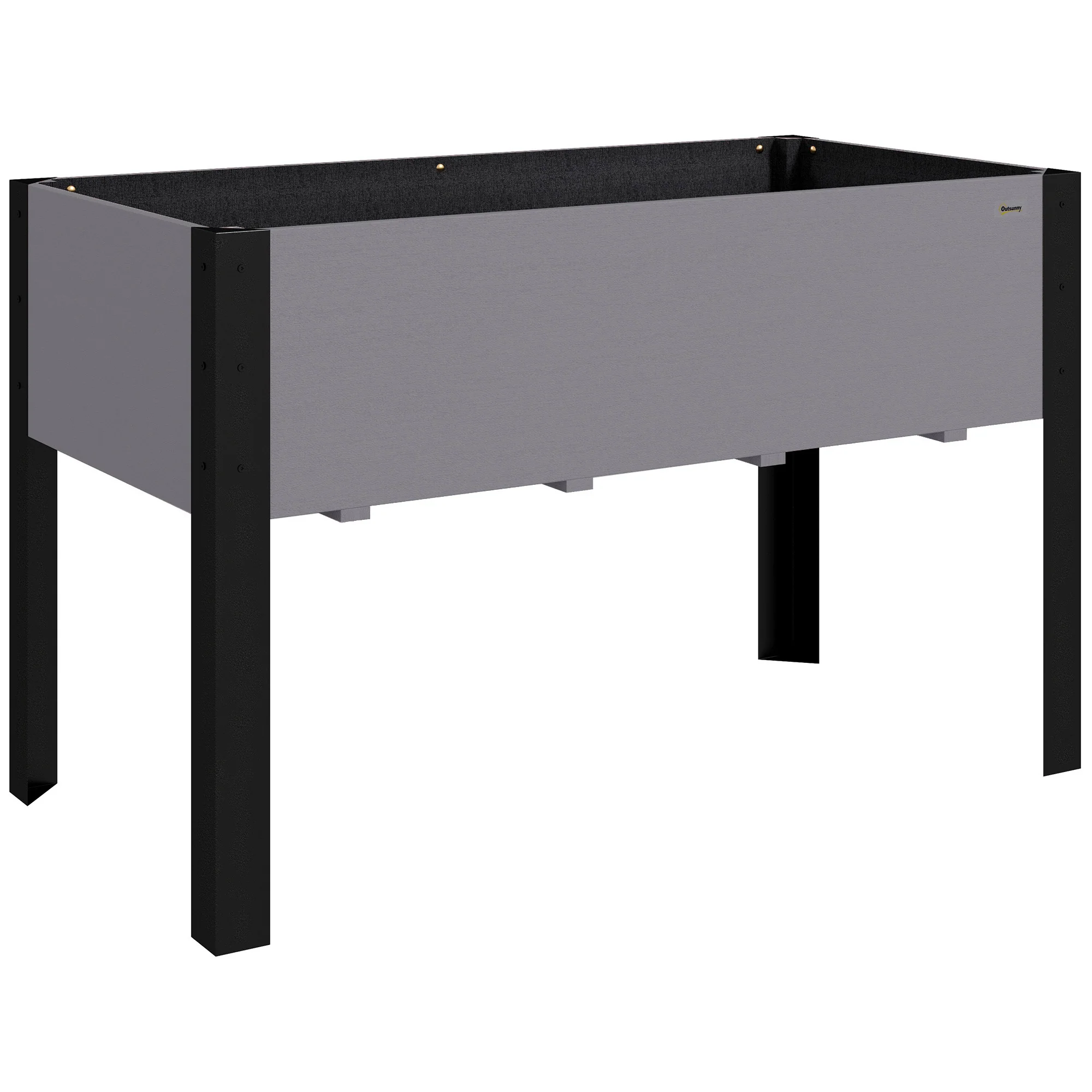 47" x 24" x 29" Raised Garden Bed with Metal Frame & Wooden Planter, Grey - Image 12