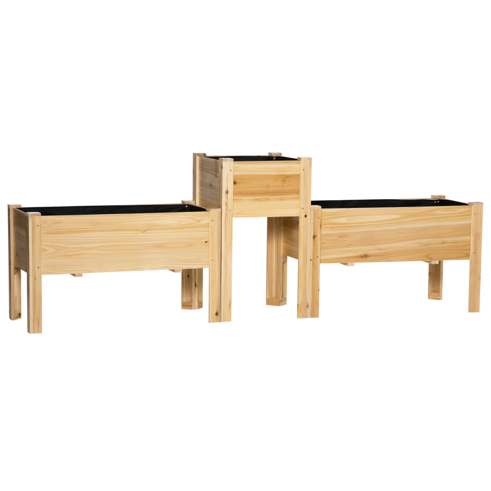 Elevated Raised Beds Set of 3, Wood Planter Box - Image 12