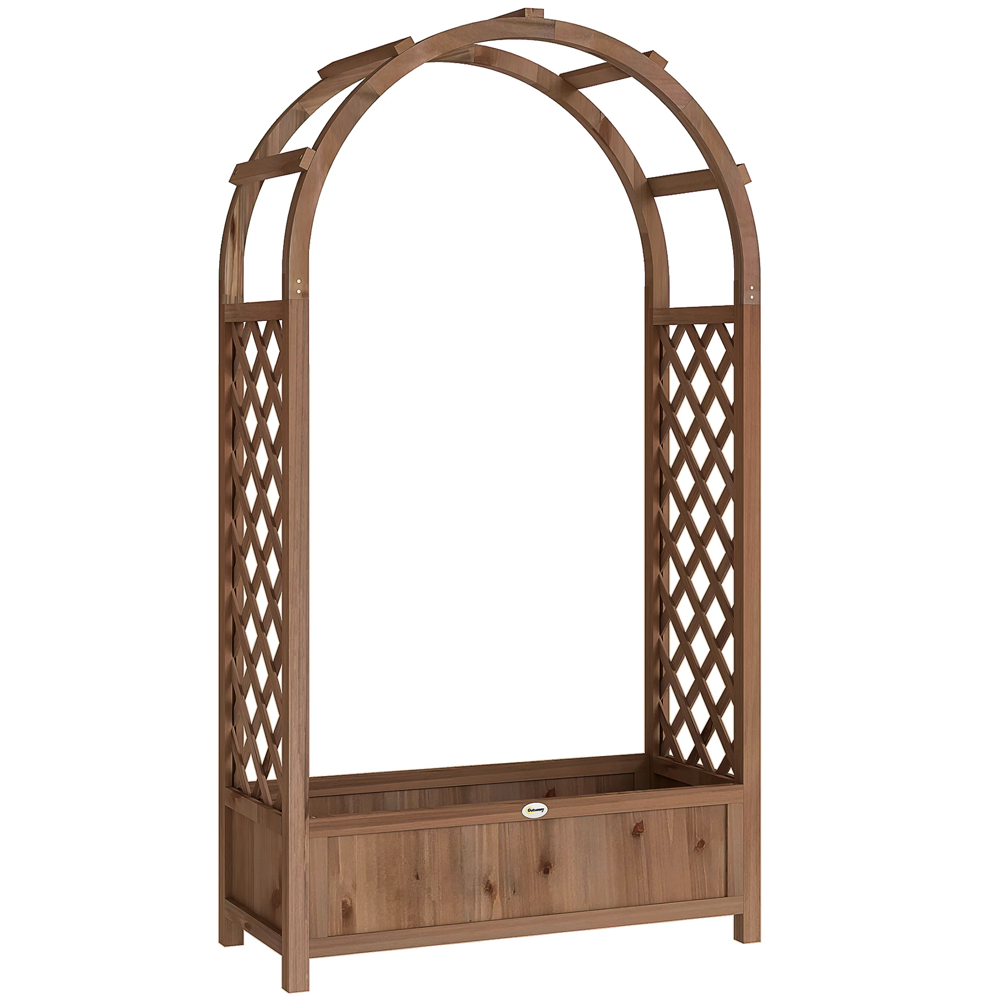 59.8" Raised Garden Bed with Arch Trellis for Climbing Plants, Dark Brown - Image 12