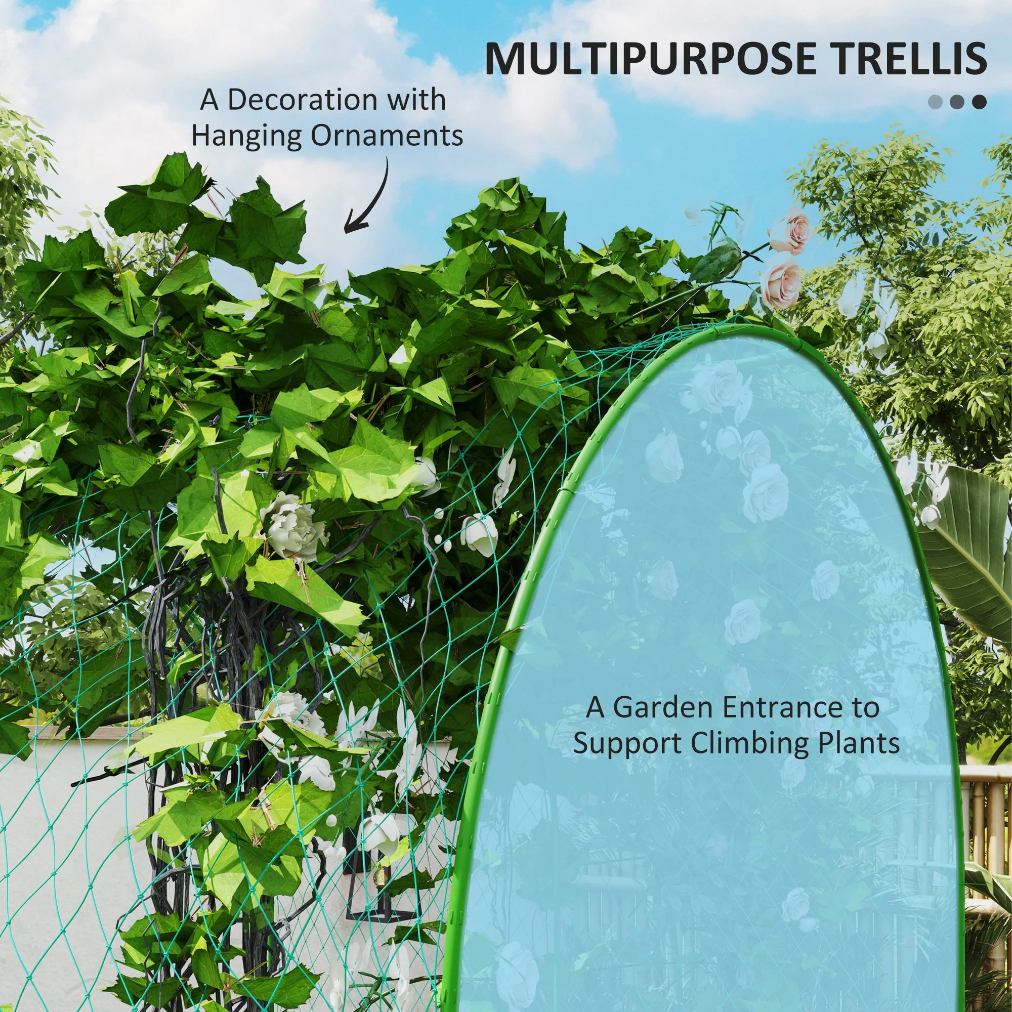 Galvanized Raised Garden Bed with Arch Trellis for Climbing Plants, Vegetables, Flowers - Image 7