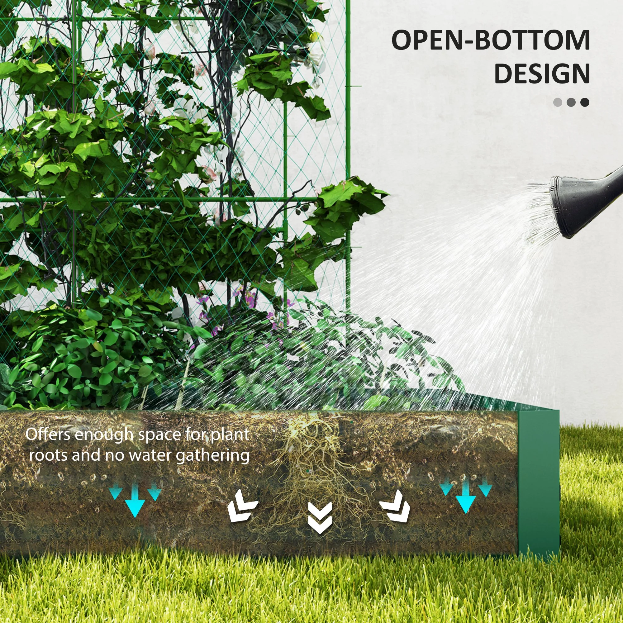 Galvanized Raised Garden Bed with Arch Trellis for Climbing Plants, Vegetables, Flowers - Image 9