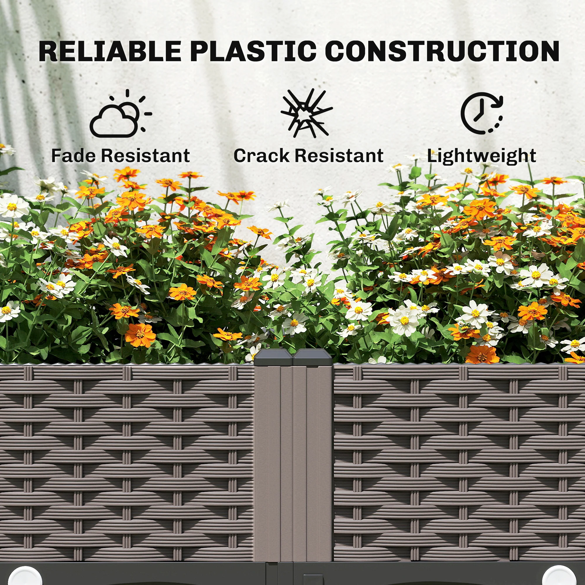 Raised Garden Bed with Arch Trellis, Wheels & Self Watering Planter - Image 10