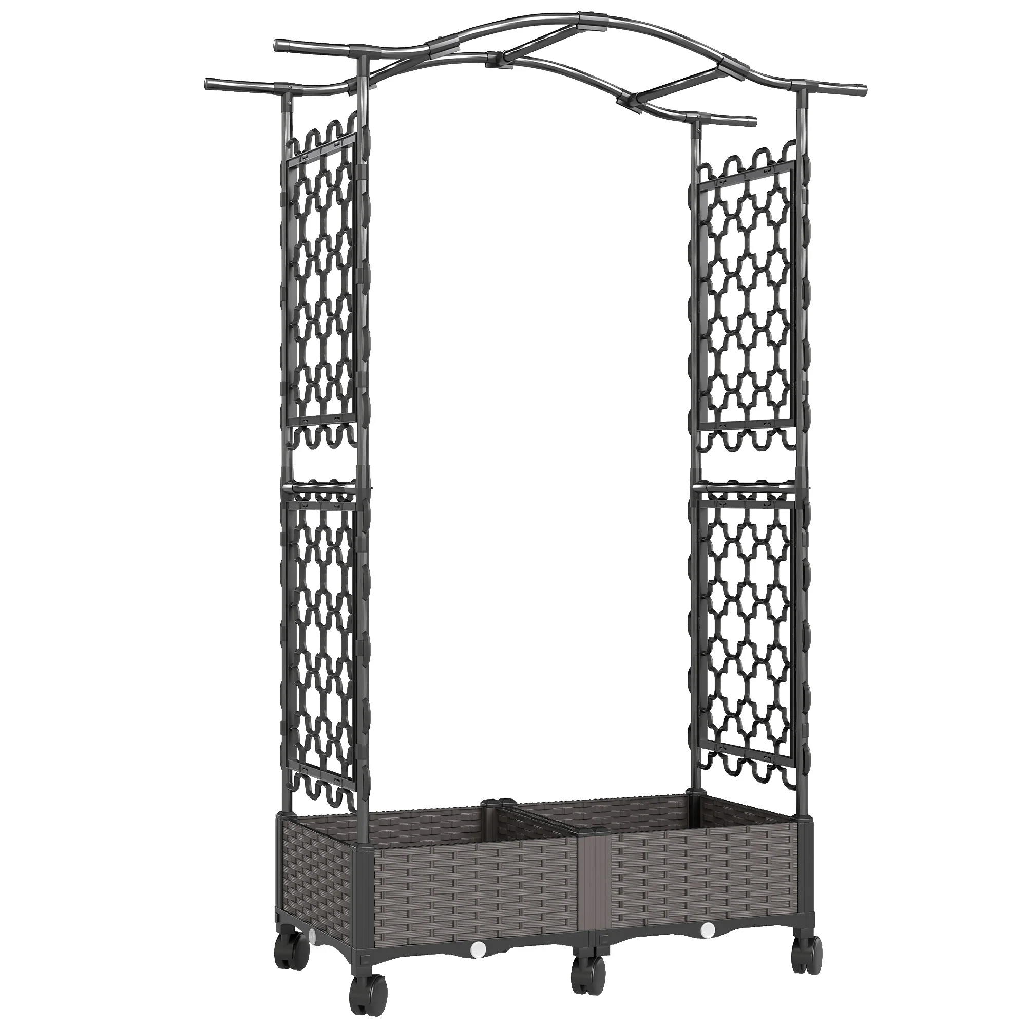 Raised Garden Bed with Arch Trellis, Wheels & Self Watering Planter - Image 12