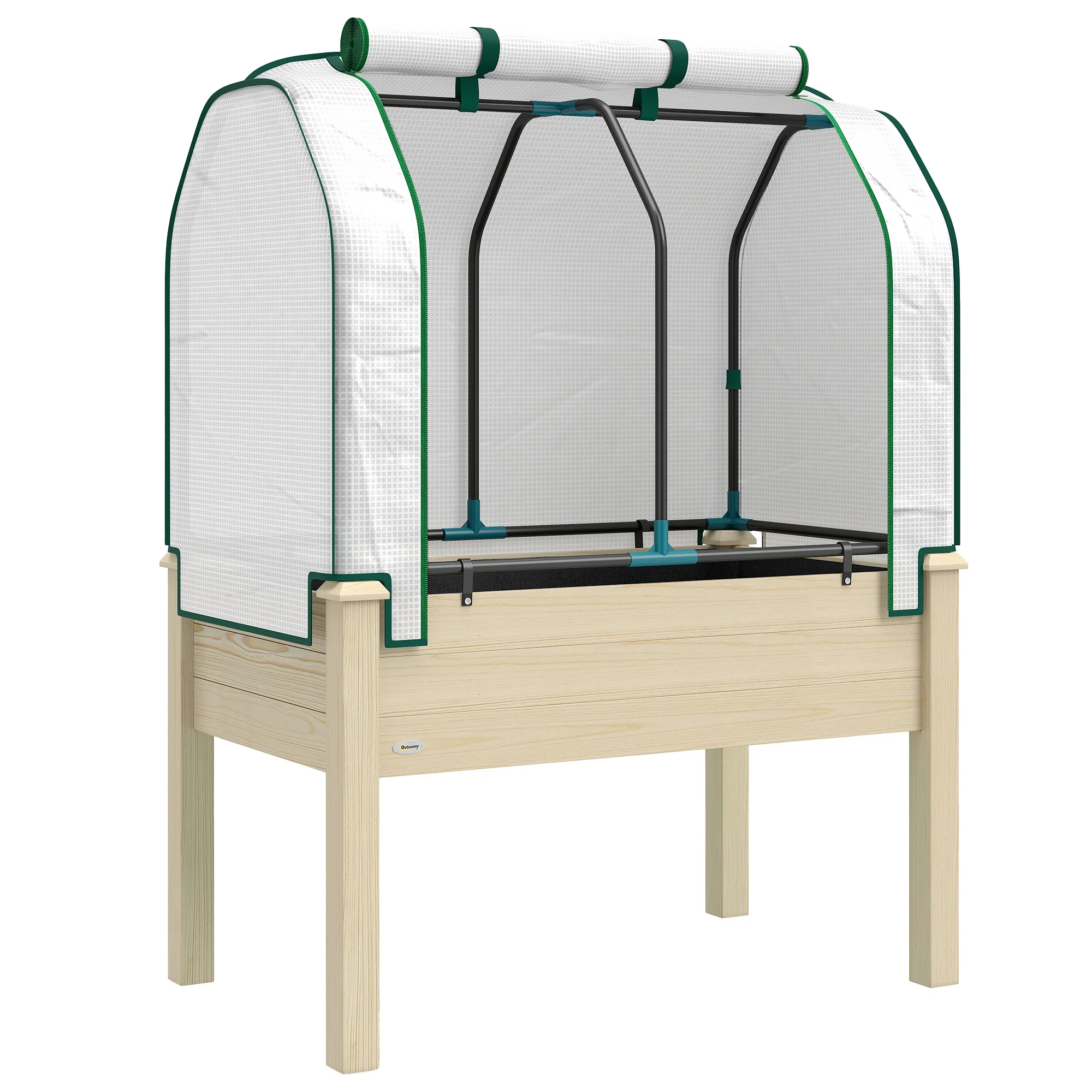 35" x 22" x 47" Raised Garden Bed with PE Cover, Natural - Image 12