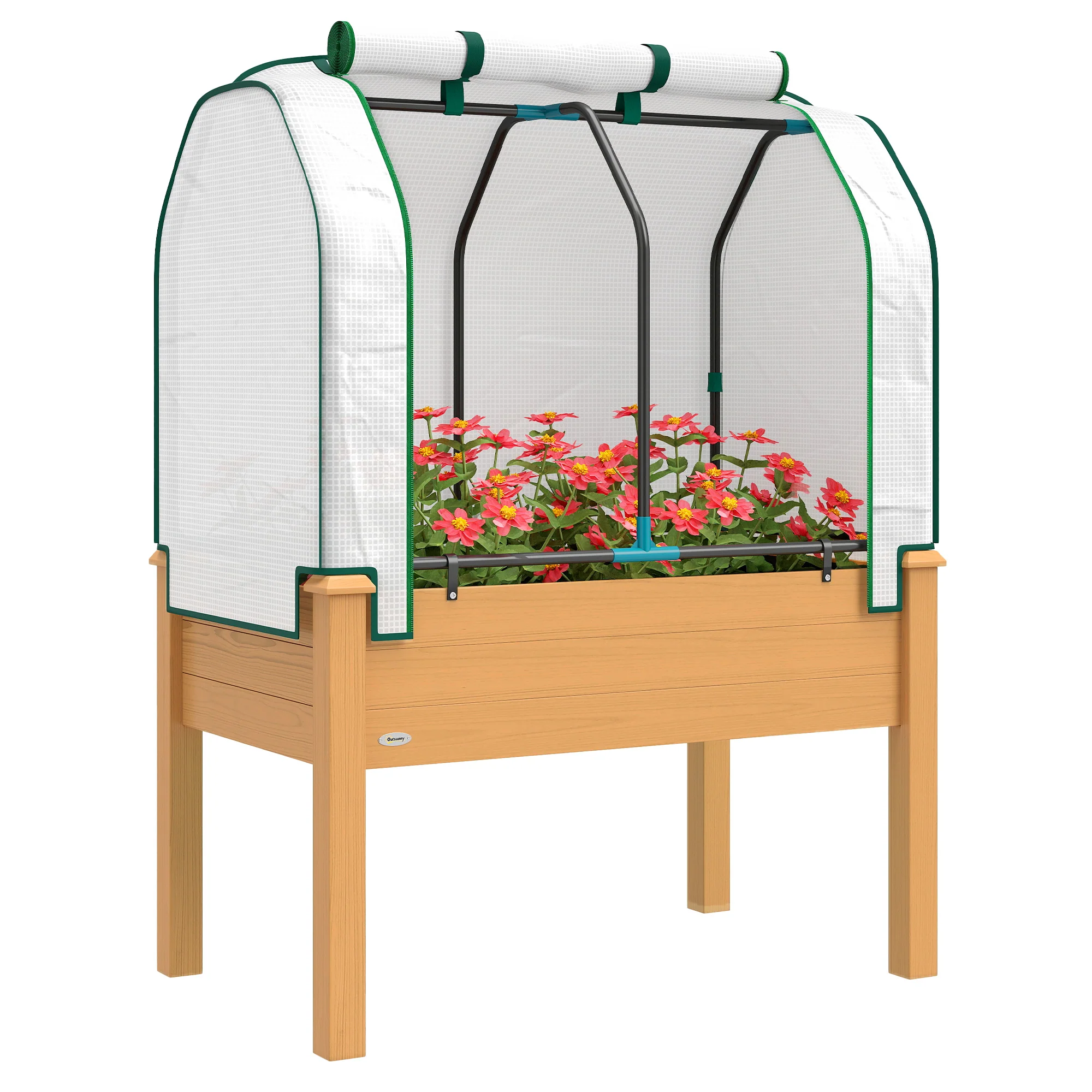 35" x 22" x 47" Raised Garden Bed with PE Cover, Sand