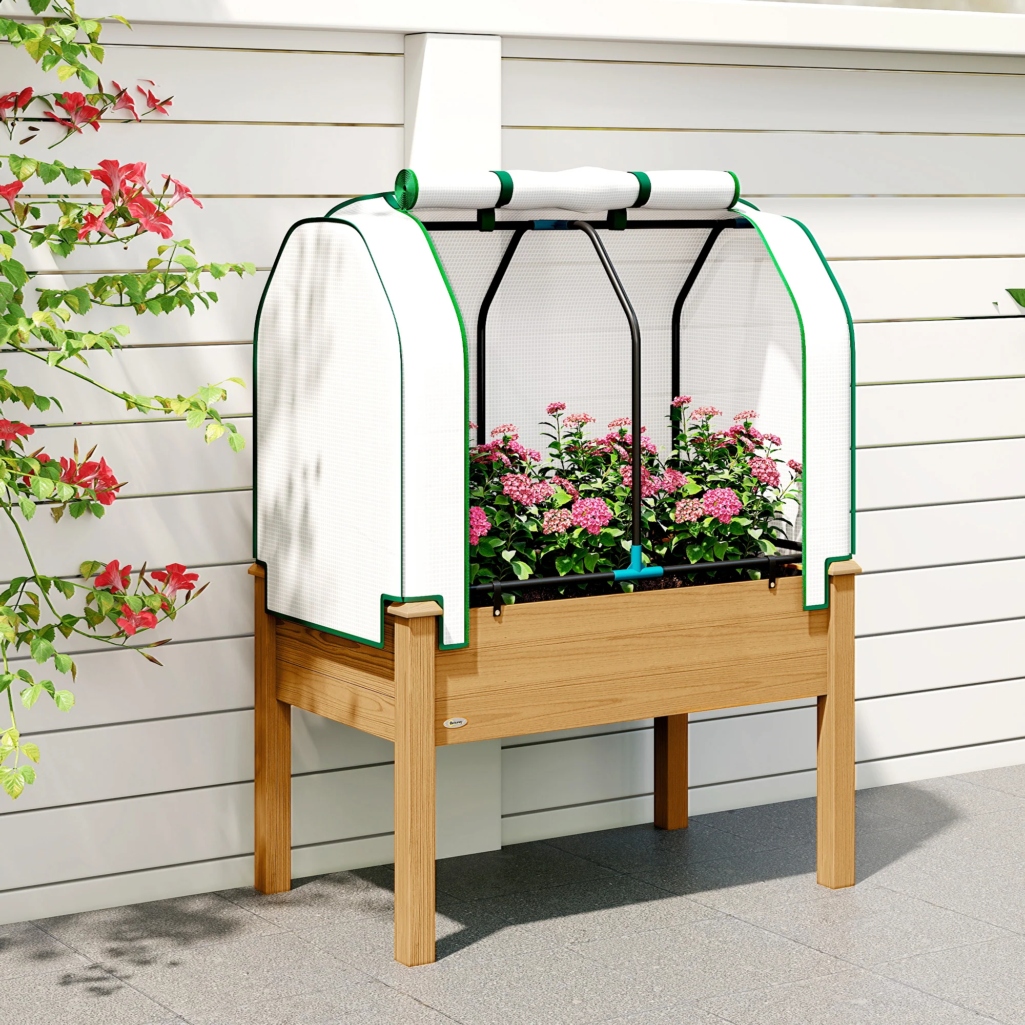 35" x 22" x 47" Raised Garden Bed with PE Cover, Sand - Image 10