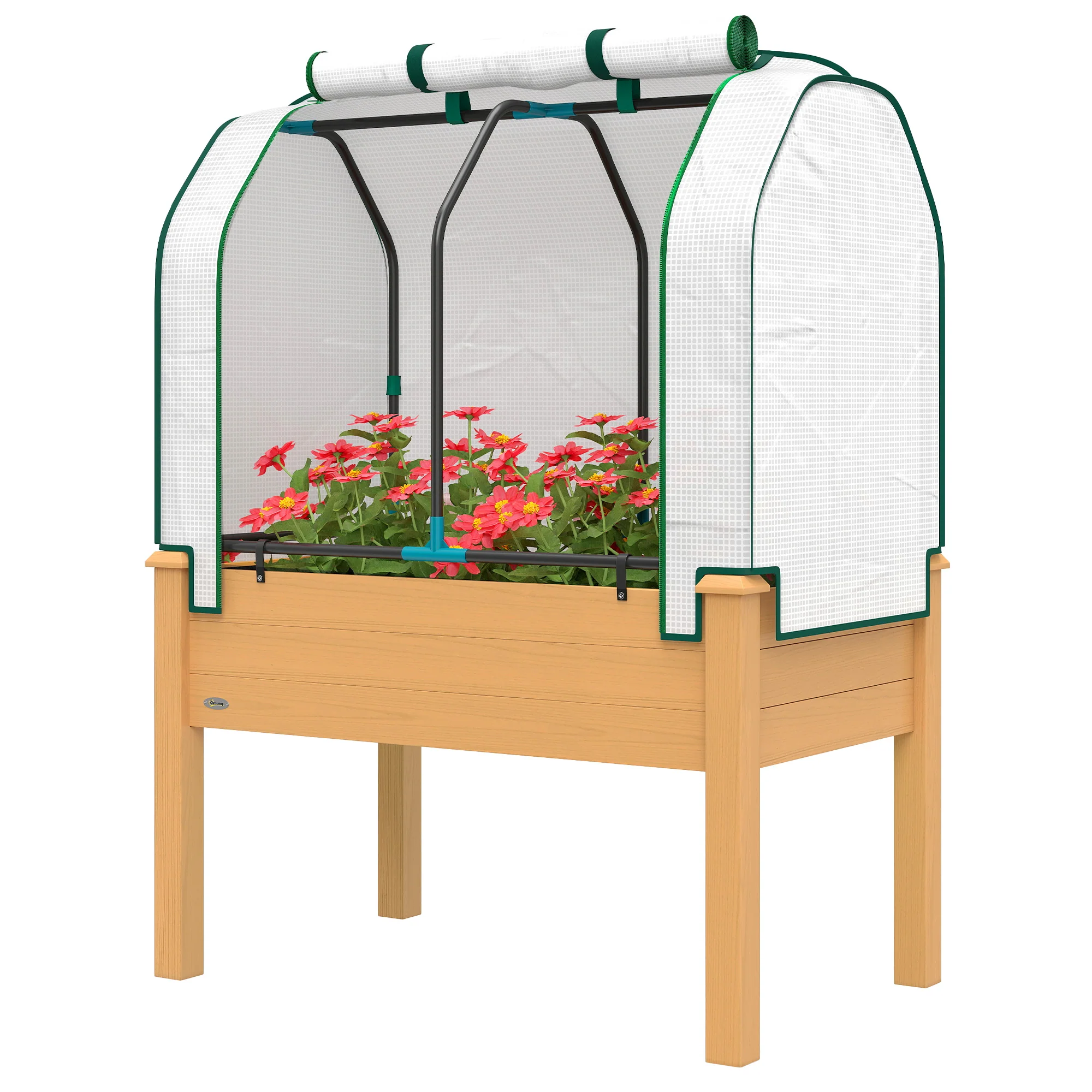 35" x 22" x 47" Raised Garden Bed with PE Cover, Sand - Image 2