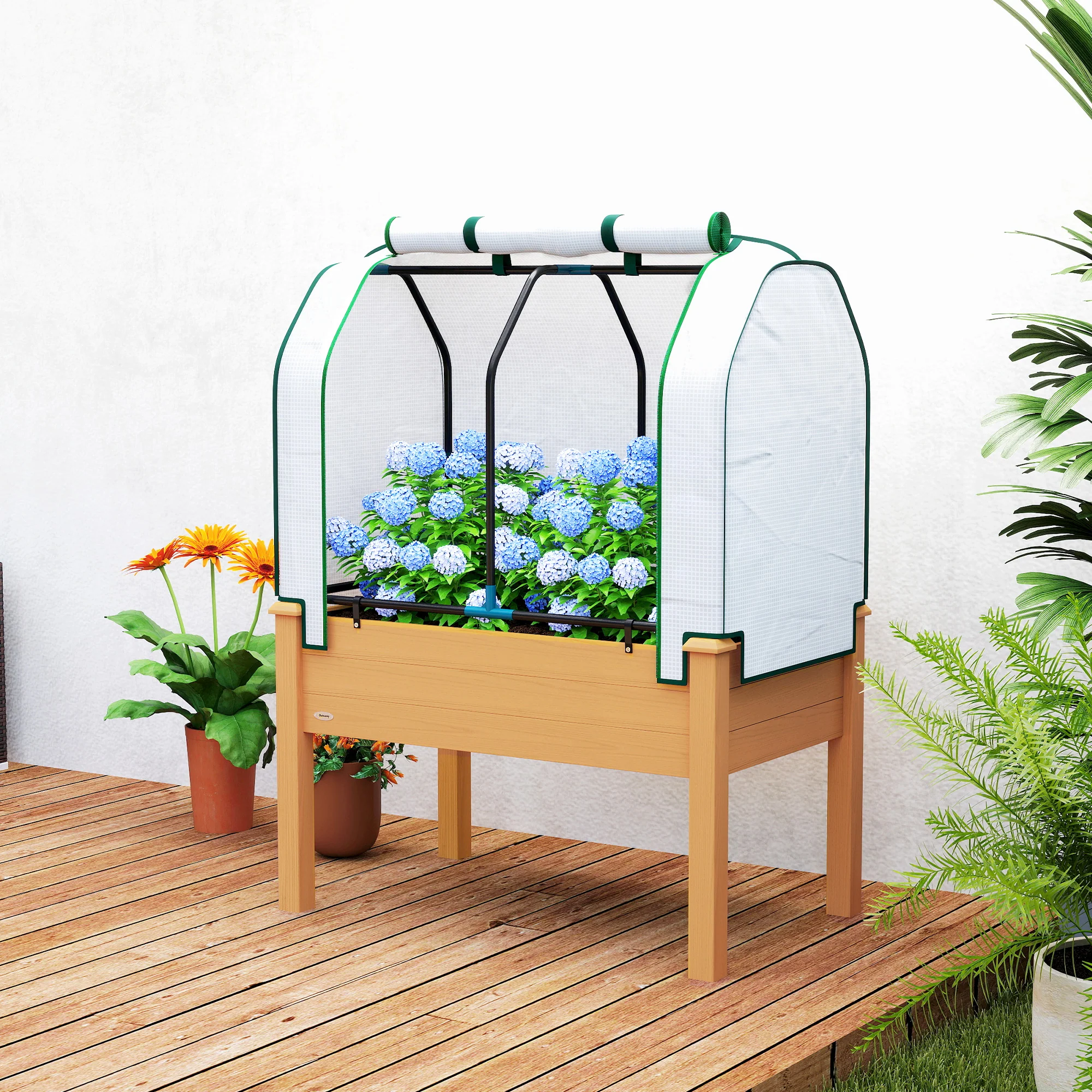 35" x 22" x 47" Raised Garden Bed with PE Cover, Sand - Image 4