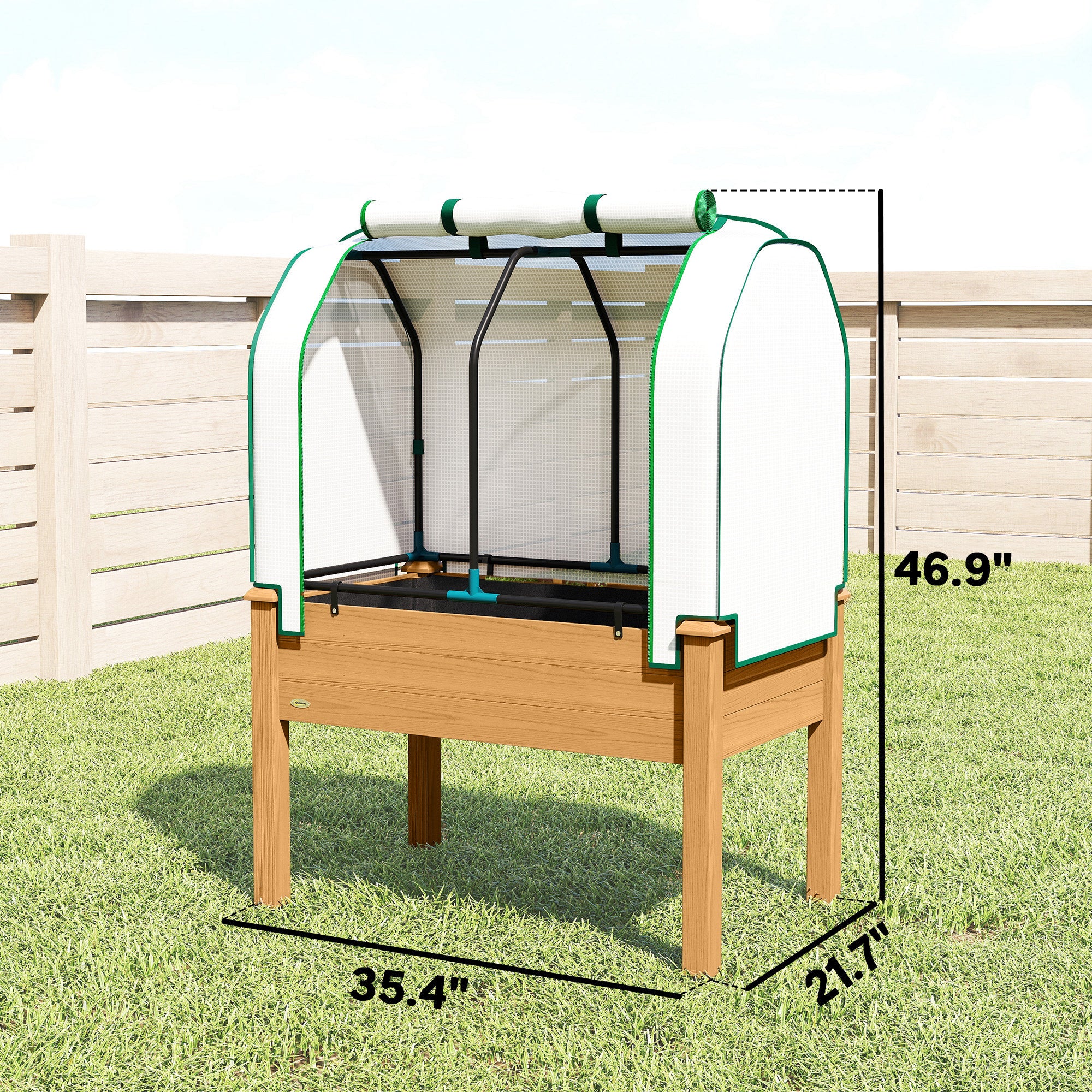 35" x 22" x 47" Raised Garden Bed with PE Cover, Sand - Image 5