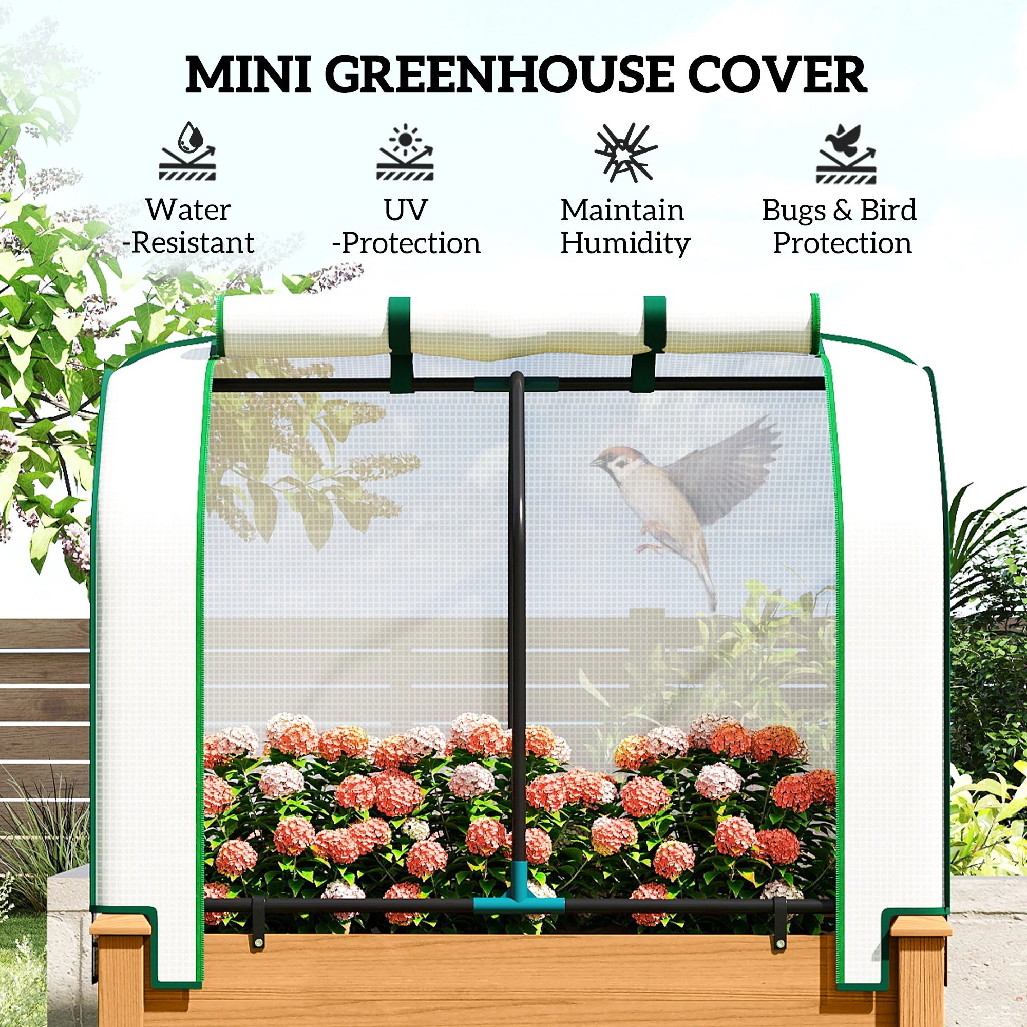 35" x 22" x 47" Raised Garden Bed with PE Cover, Sand - Image 6
