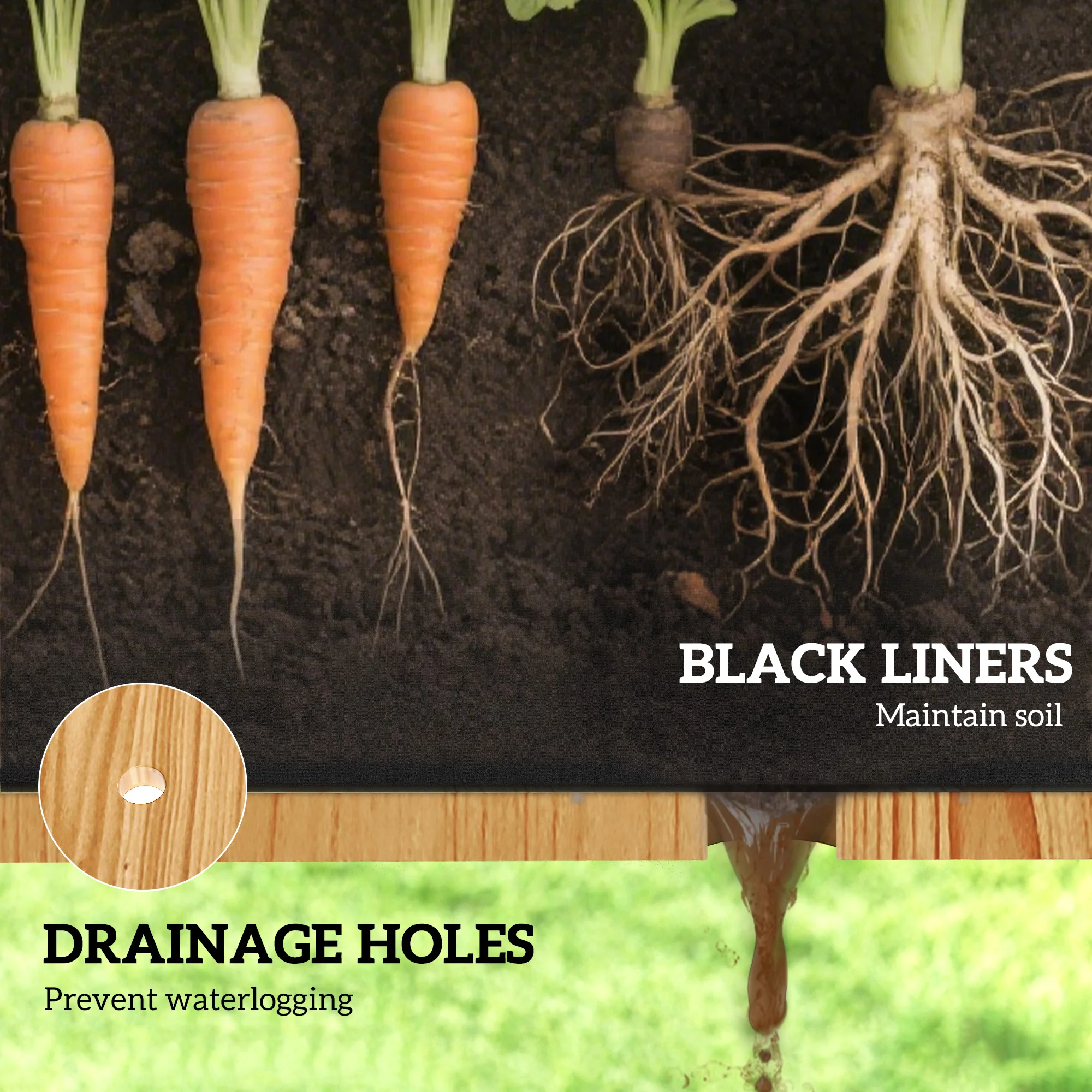 35" x 22" x 47" Raised Garden Bed with PE Cover, Sand - Image 7