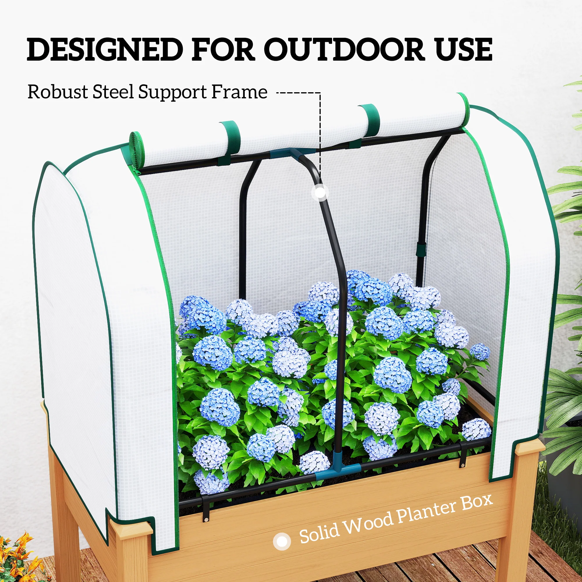 35" x 22" x 47" Raised Garden Bed with PE Cover, Sand - Image 9