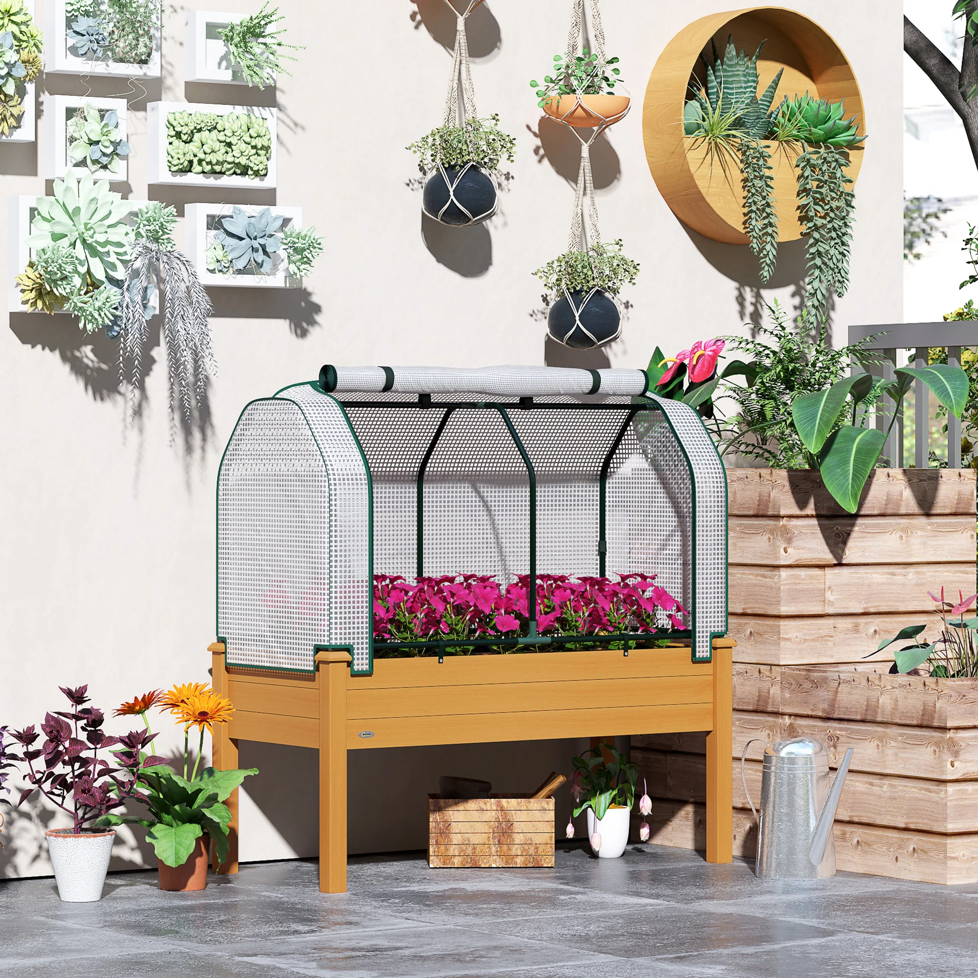 48" x 22" x 46" Raised Garden Bed with PE Cover, Sand - Image 4