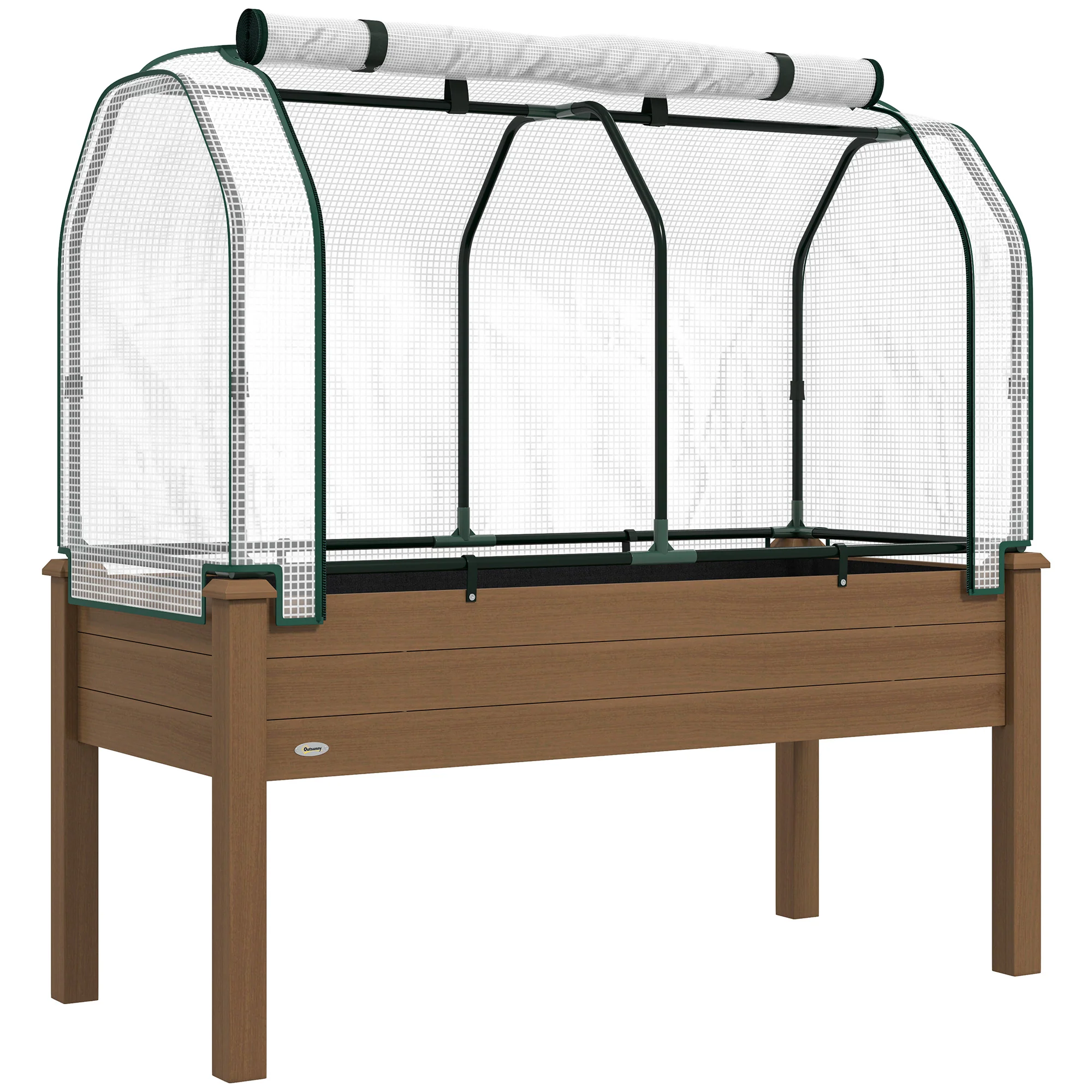 48" x 22" x 46" Raised Garden Bed with PE Cover, Brown - Image 12