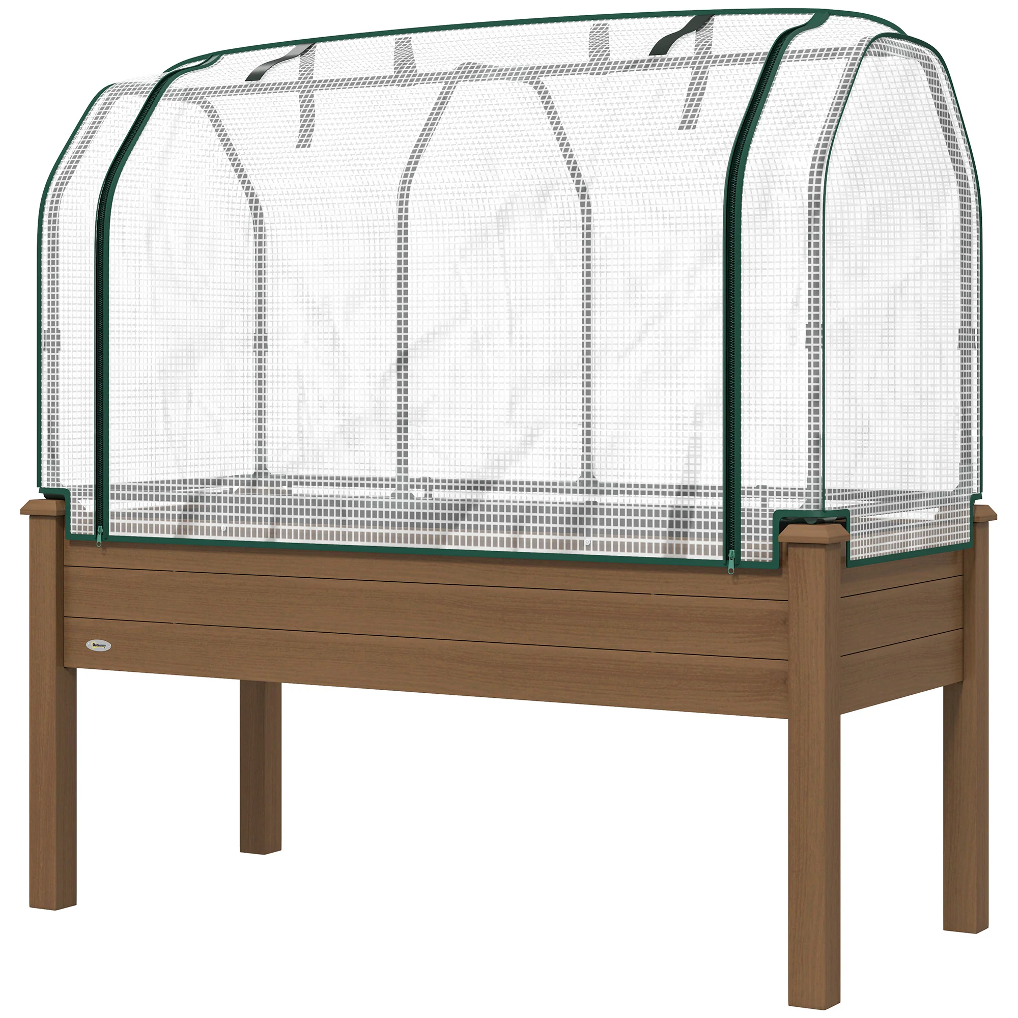 48" x 22" x 46" Raised Garden Bed with PE Cover, Brown - Image 2